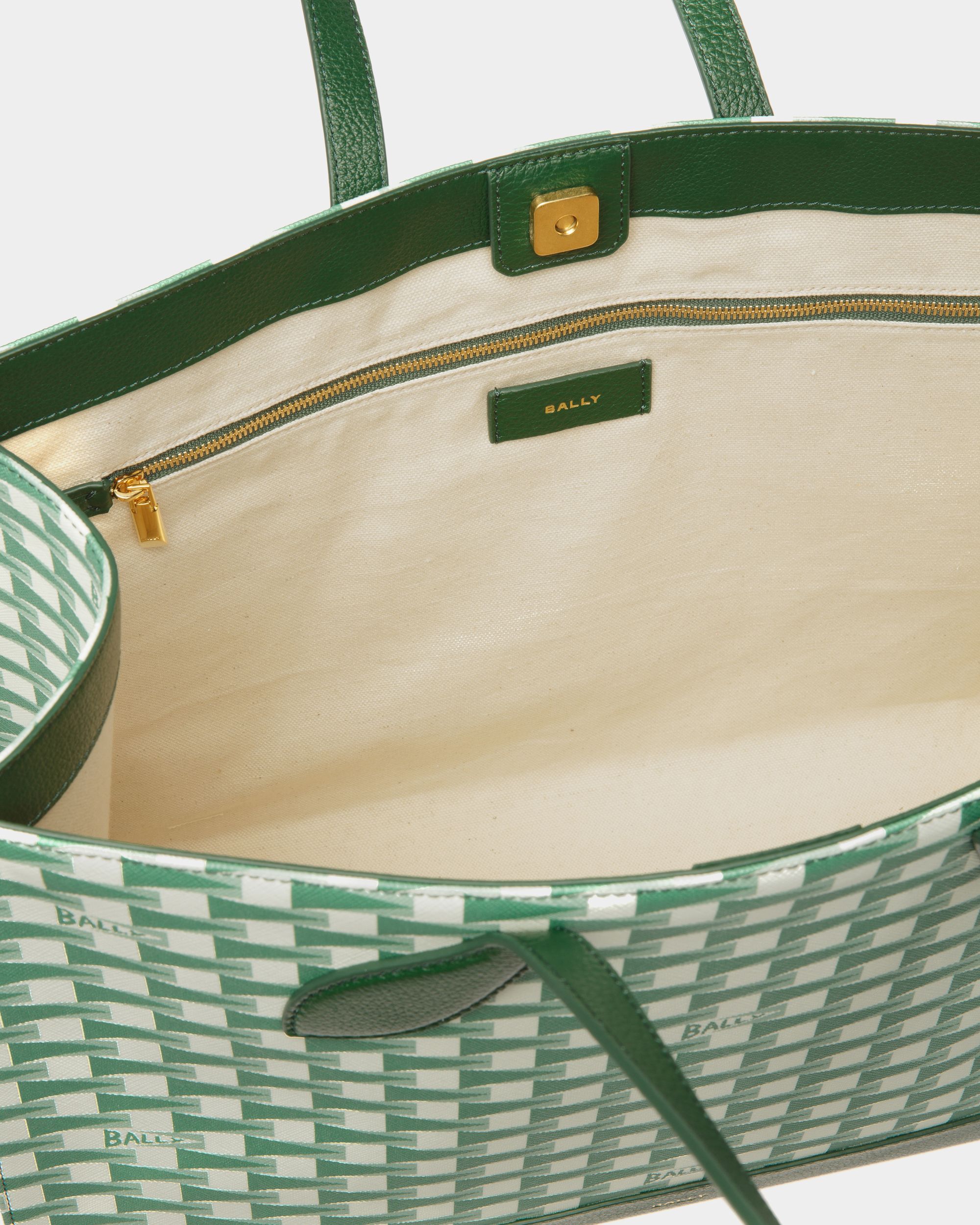 Pennant Tote Bag In Kelly Green TPU - Women's - Bally - 04