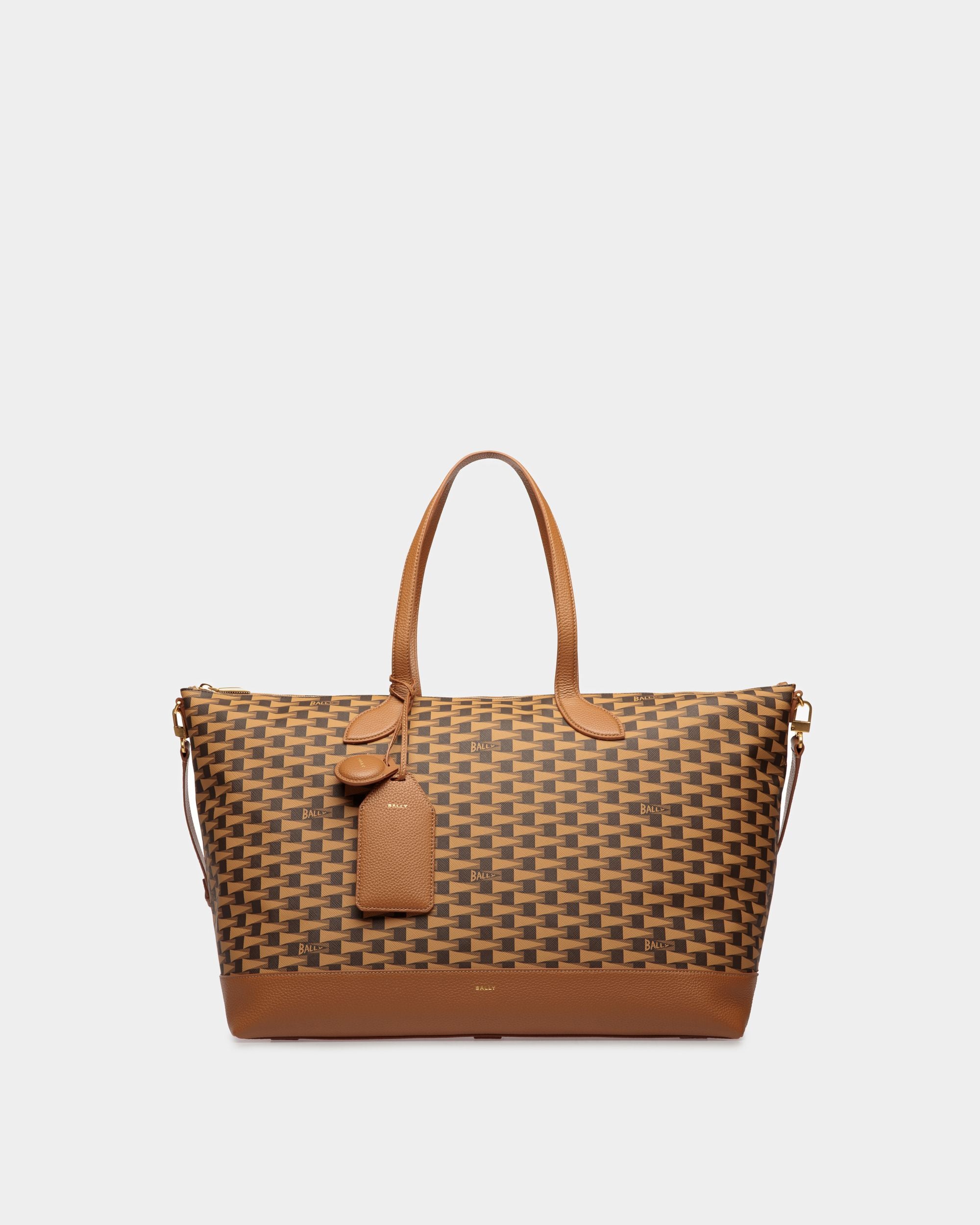Pennant Large Tote Bag in Brown TPU - Women's - Bally - 01