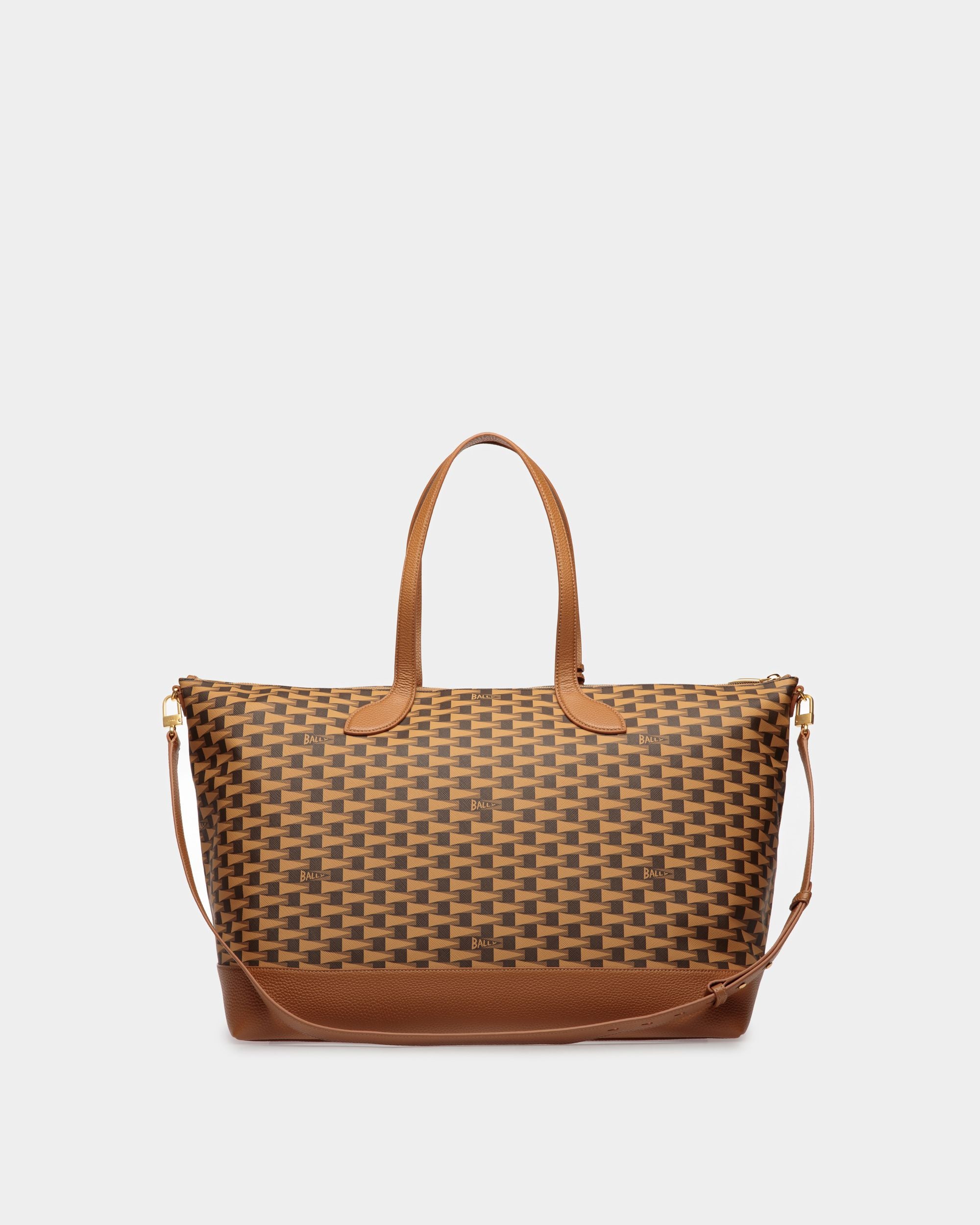 Pennant Large Tote Bag in Brown TPU - Women's - Bally - 02