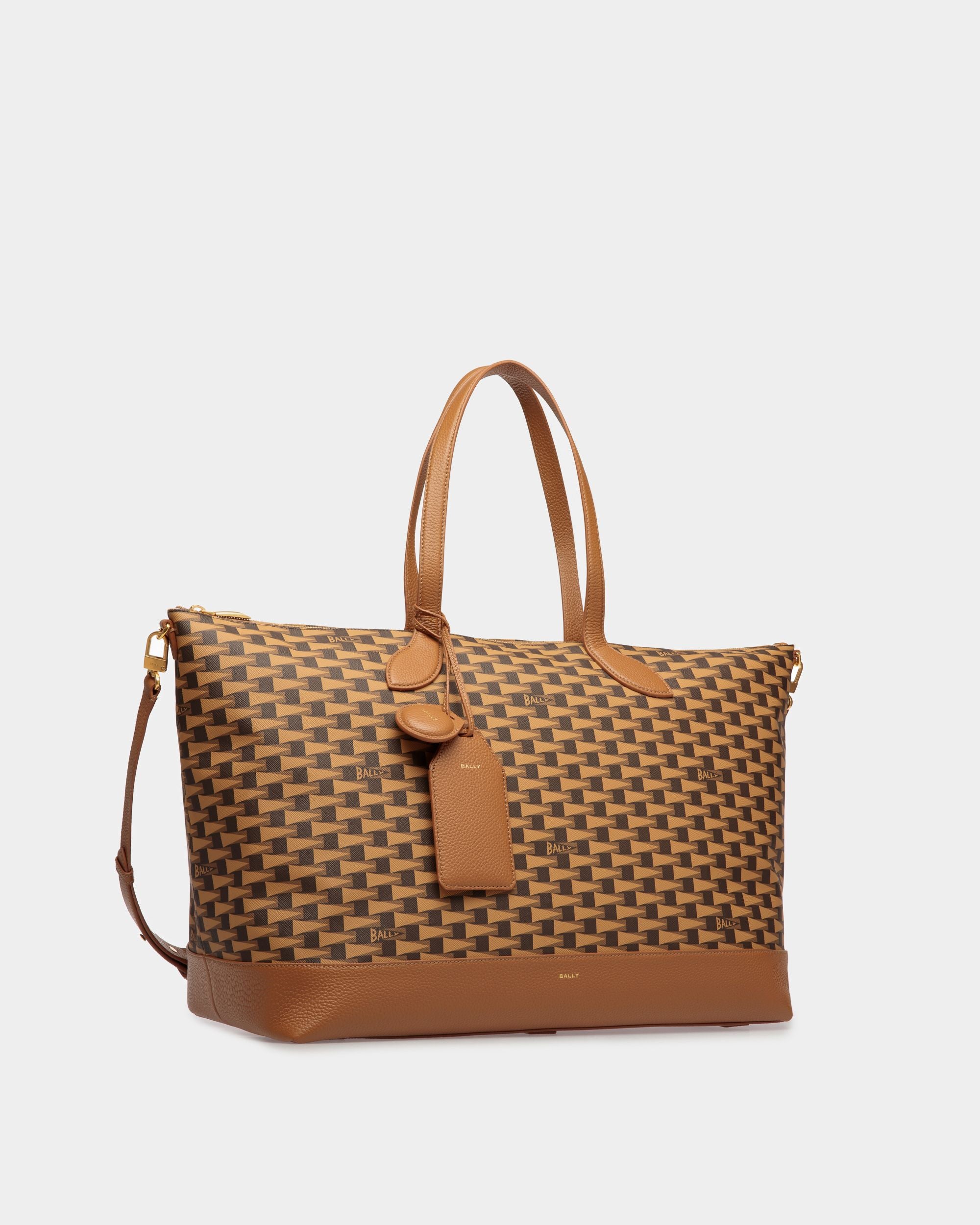 Pennant Large Tote Bag in Brown TPU - Women's - Bally - 03