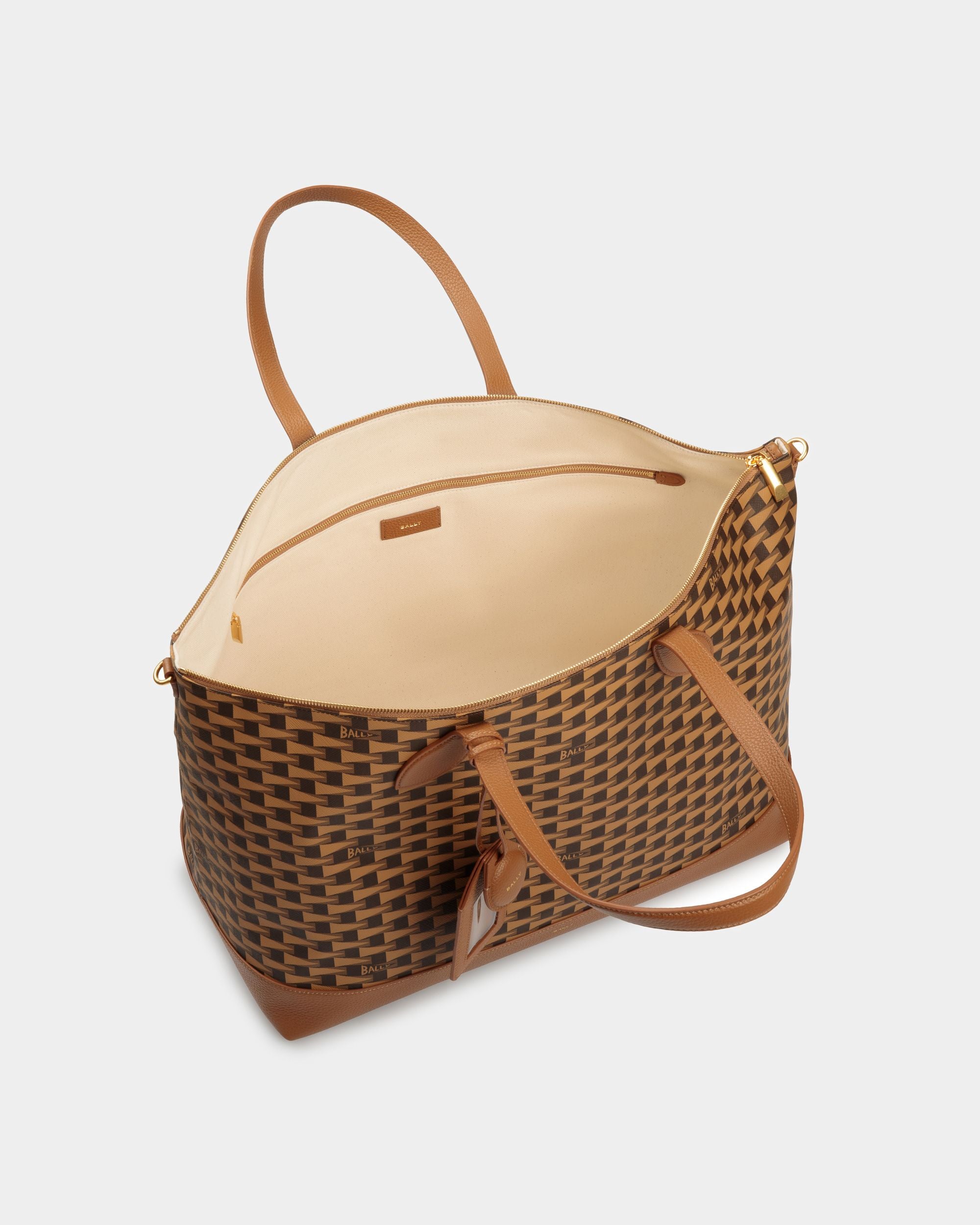 Pennant Large Tote Bag in Brown TPU - Women's - Bally - 04