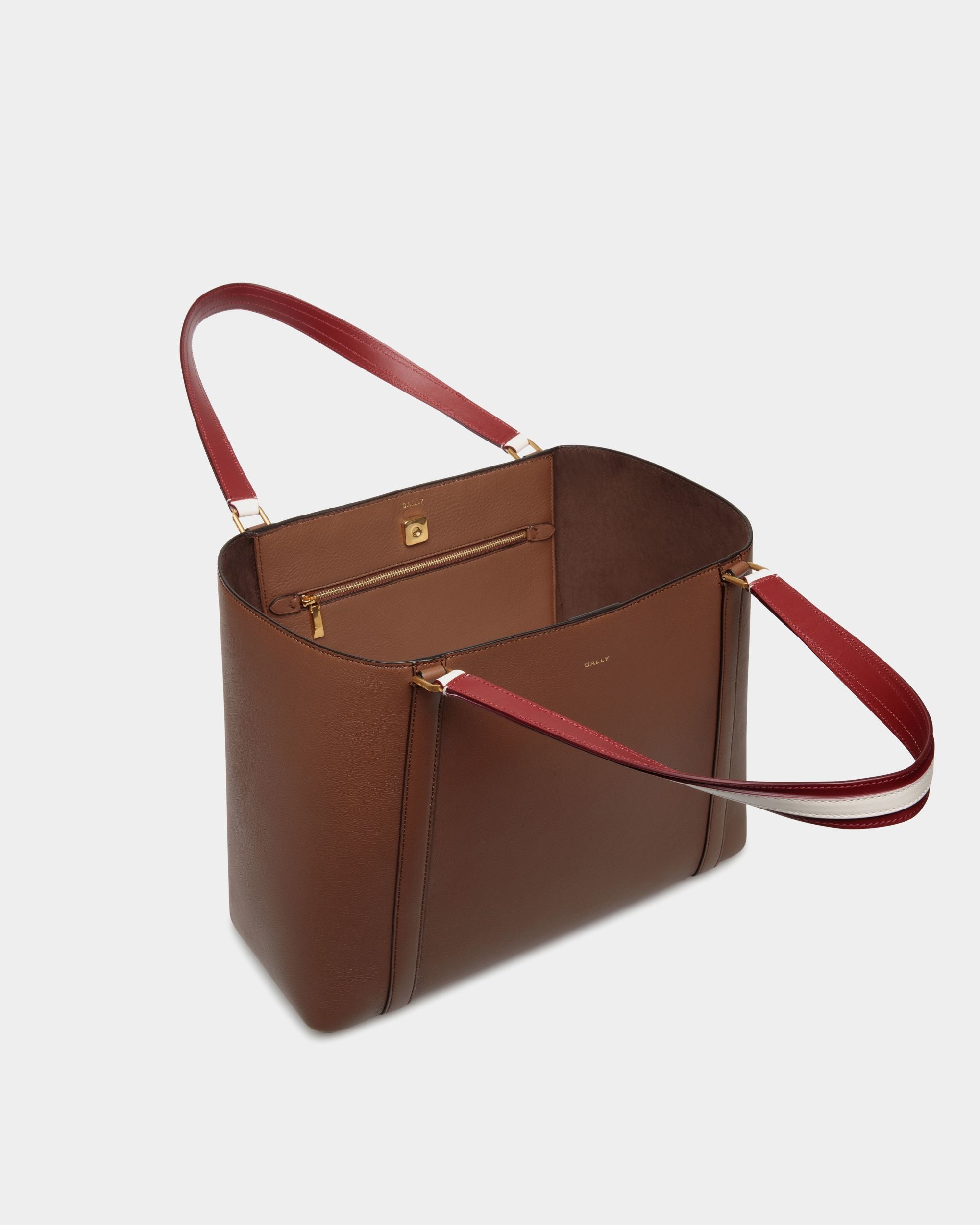 Bolso Tote Code De Piel Marrón - Mujer - Bally - 04