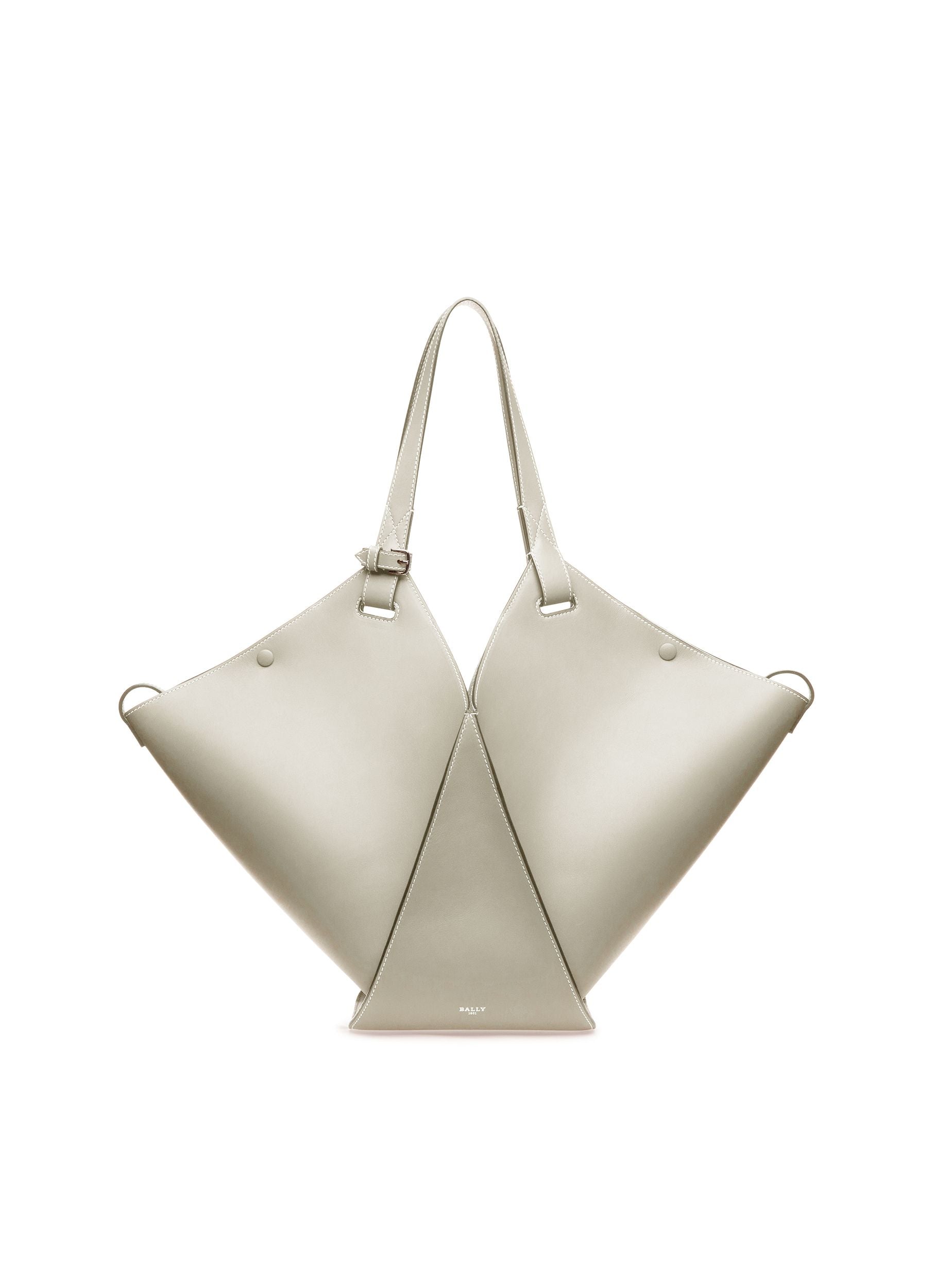 Ahria Bolso Tote En Cuero De Color Azul Claro - Mujer - Bally - 01