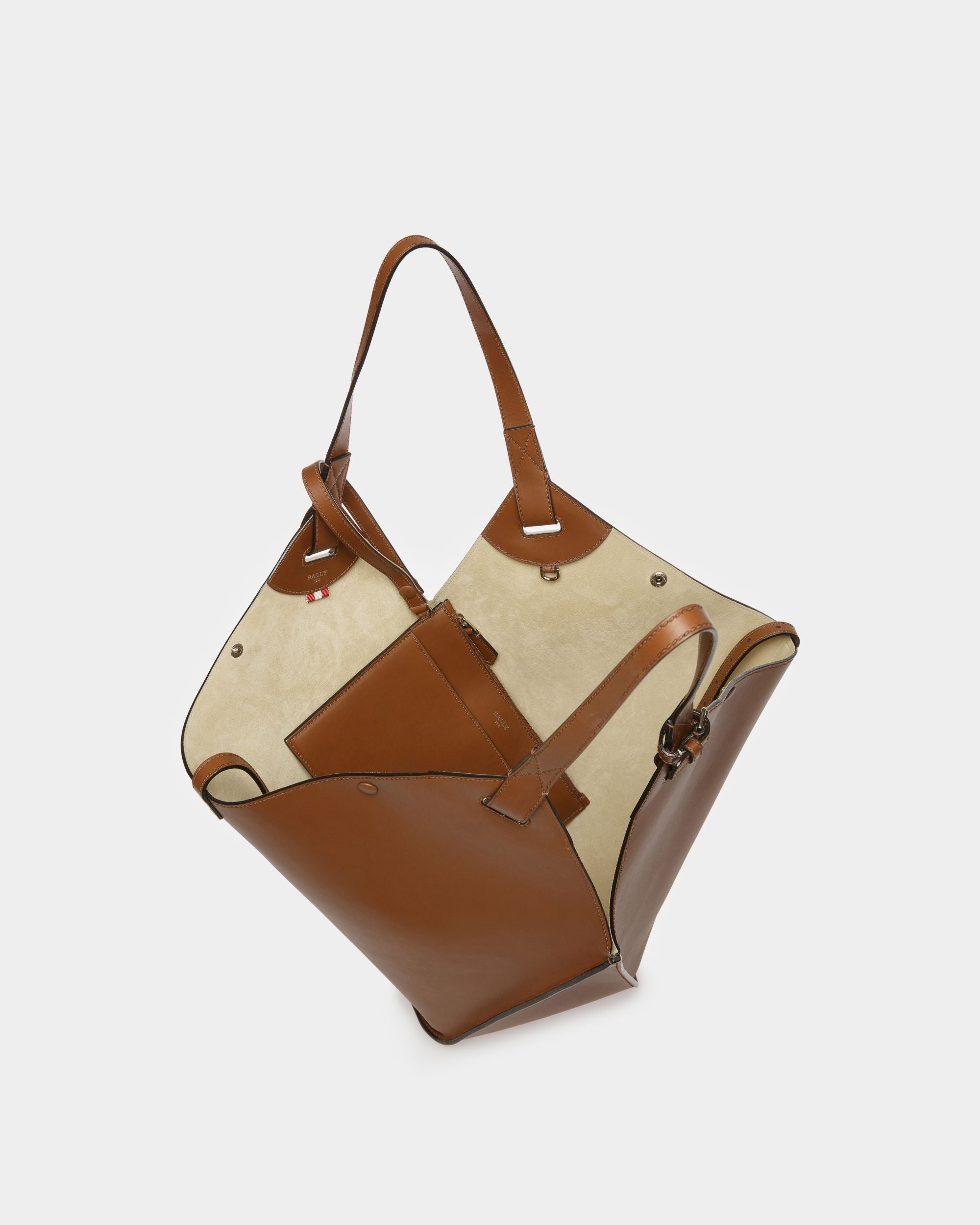 Ahria Leather Tote In Brown - Women's - Bally - 04