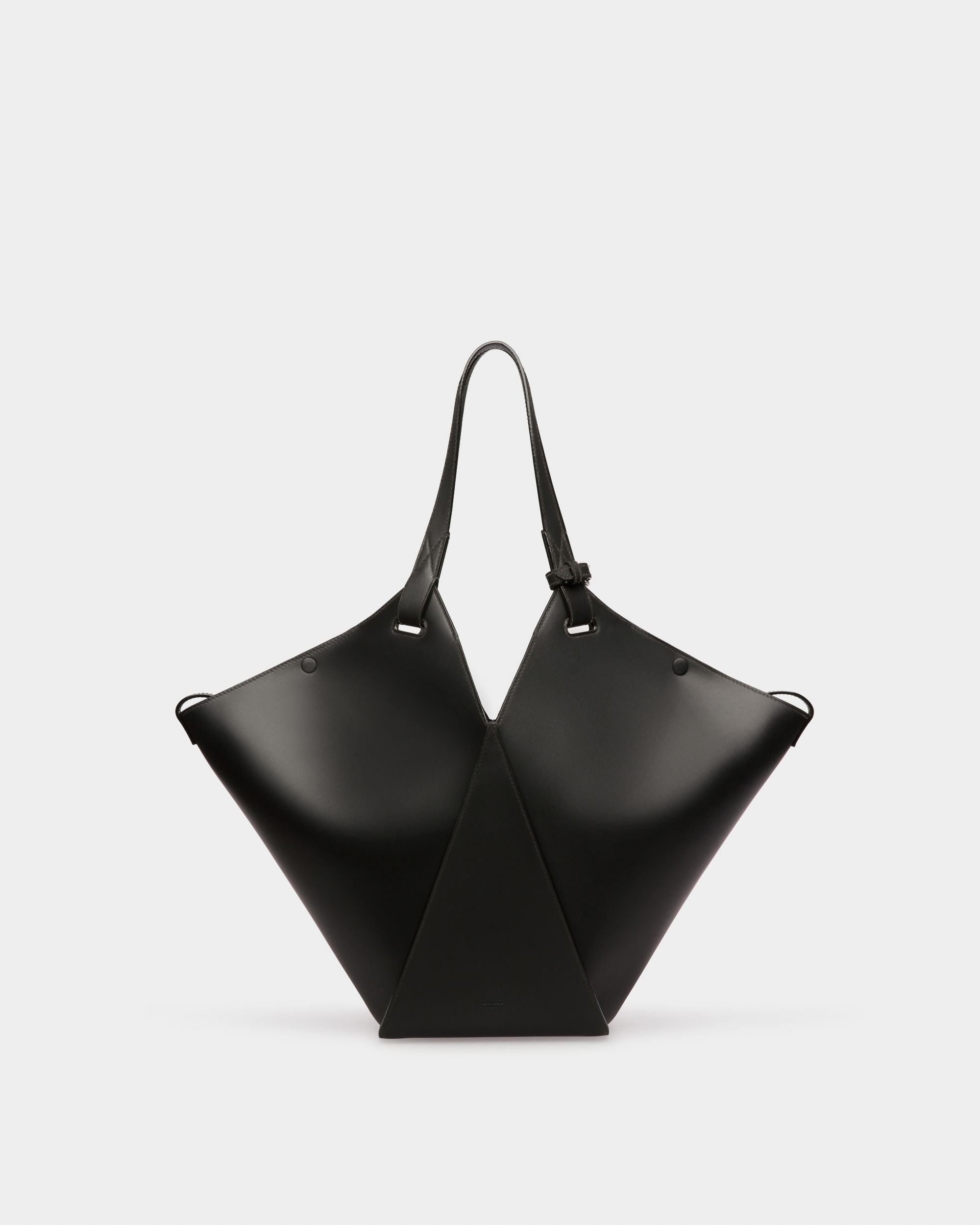 Ahria Bolso Tote En Cuero De Color Negro - Mujer - Bally - 01