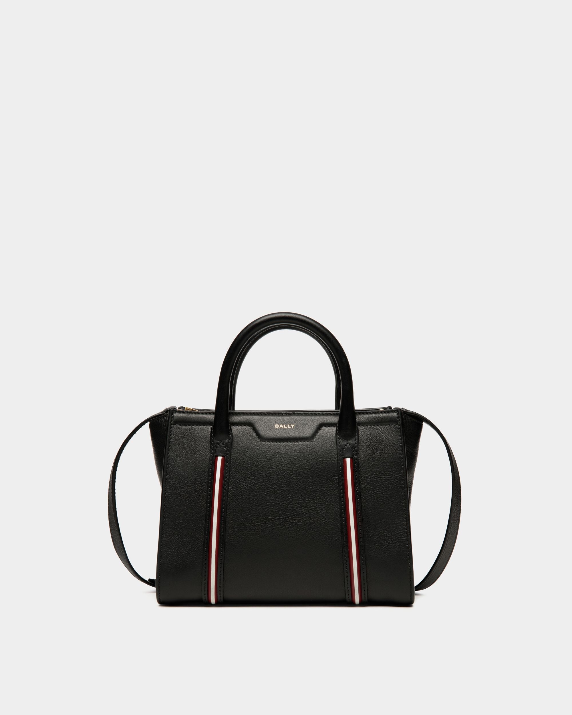 Code Small Tote Bag In Black Leather - Women's - Bally - 01