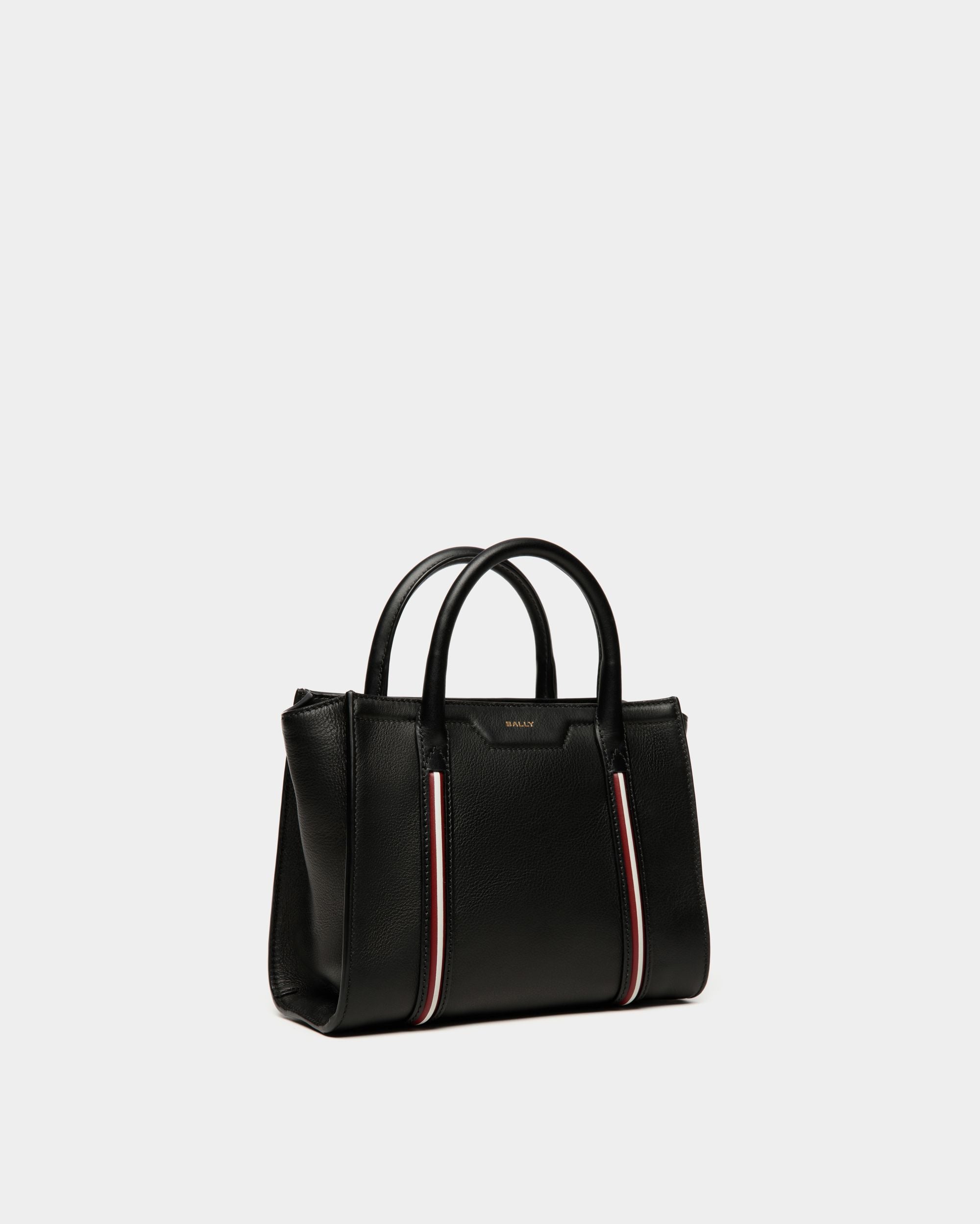 Code Small Tote Bag In Black Leather - Women's - Bally - 03