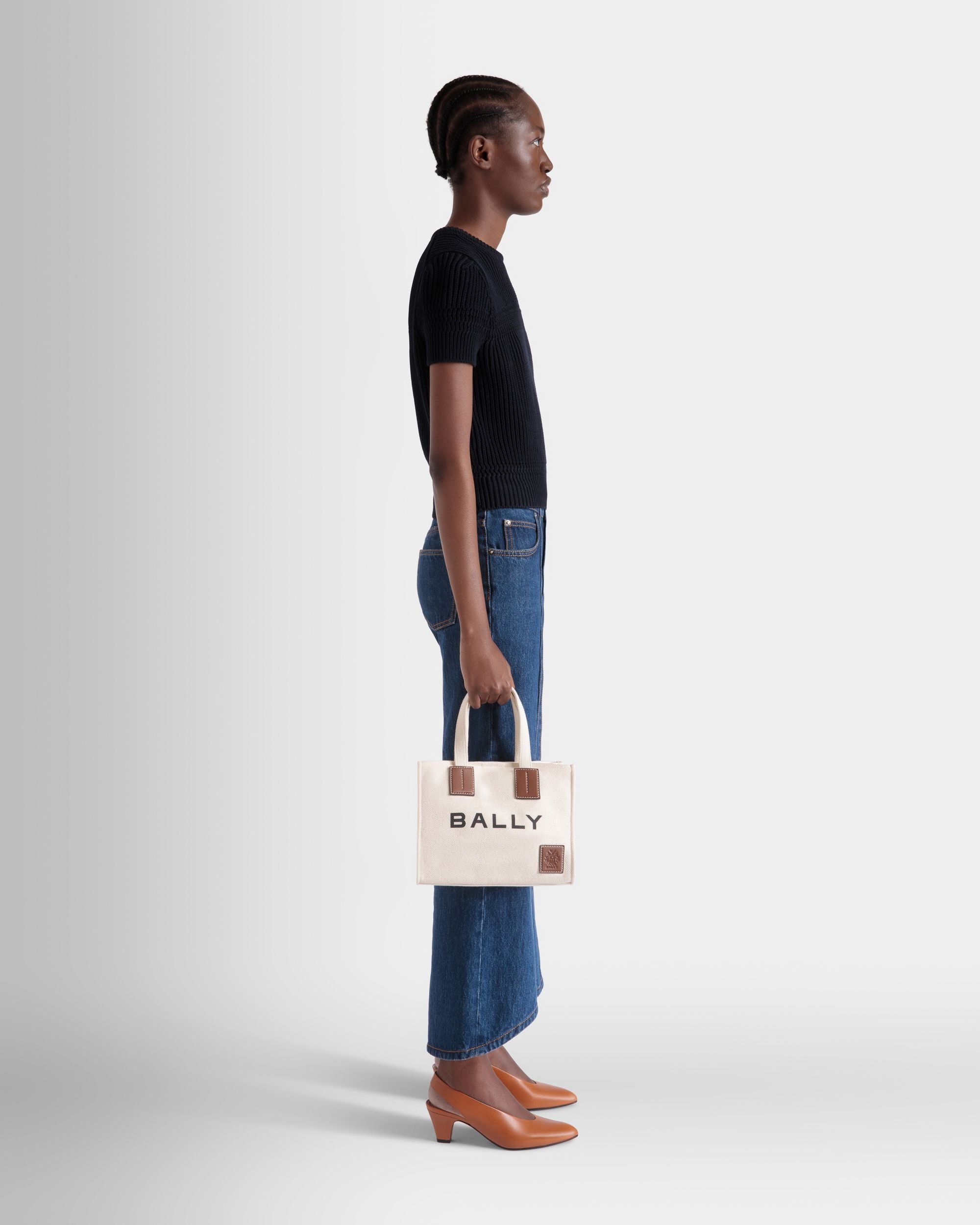 Akelei Tote Bag in Canvas - Women's - Bally - 02