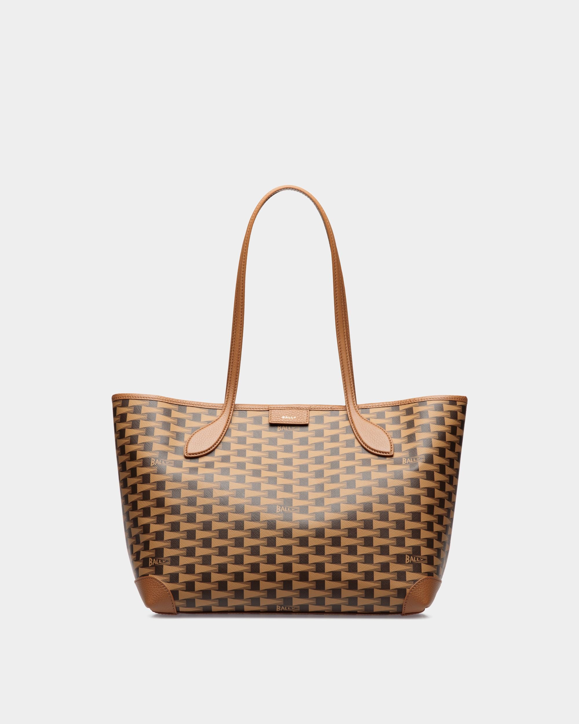 Bolso Tote Pennant Con Motivo Pennant Marrón - Mujer - Bally - 01