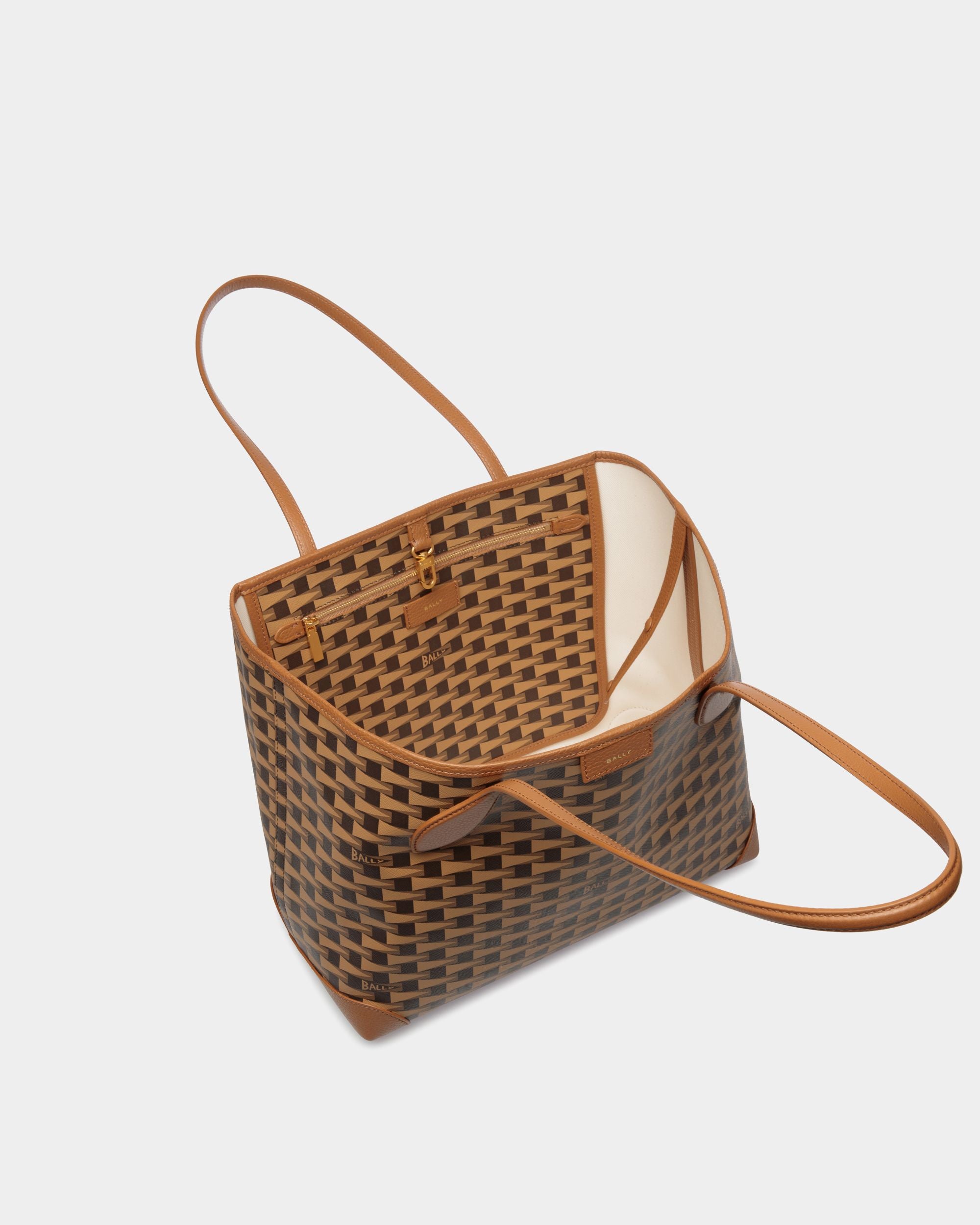 Bolso Tote Pennant Con Motivo Pennant Marrón - Mujer - Bally - 05