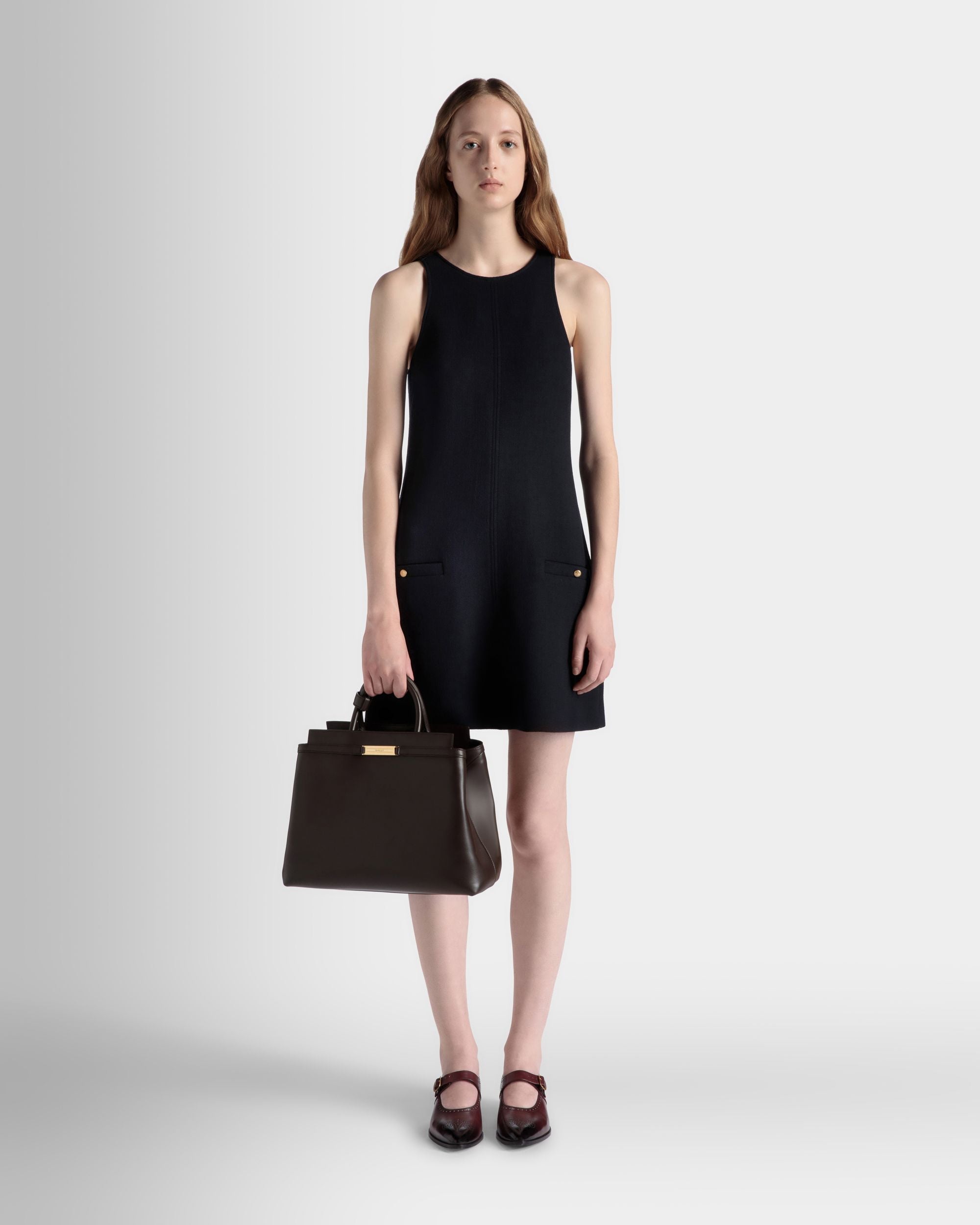 Deco Tote Bag In Ebano Leather - Women's - Bally - 02