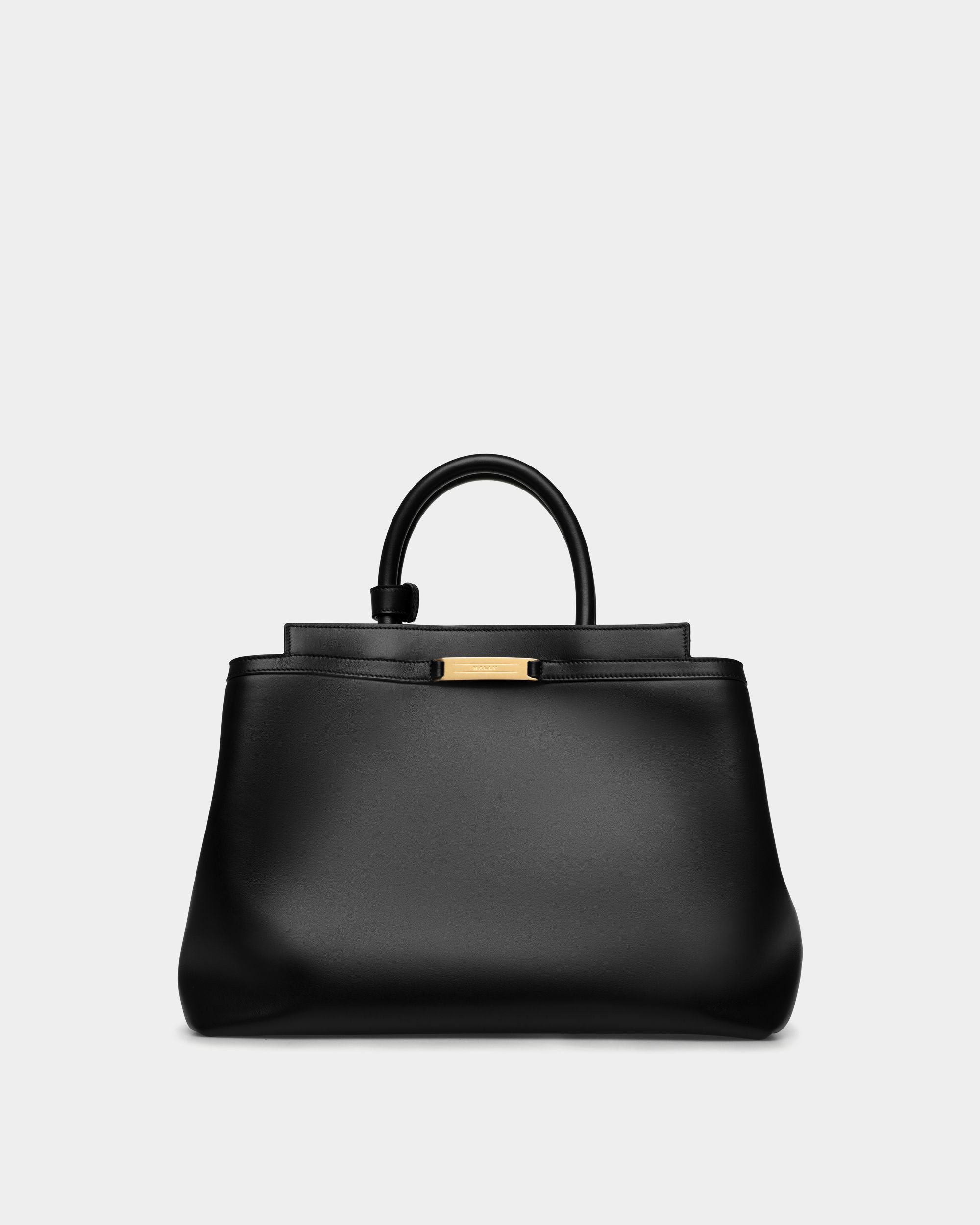 Bolso Tote Deco De Piel Negra - Mujer - Bally - 01