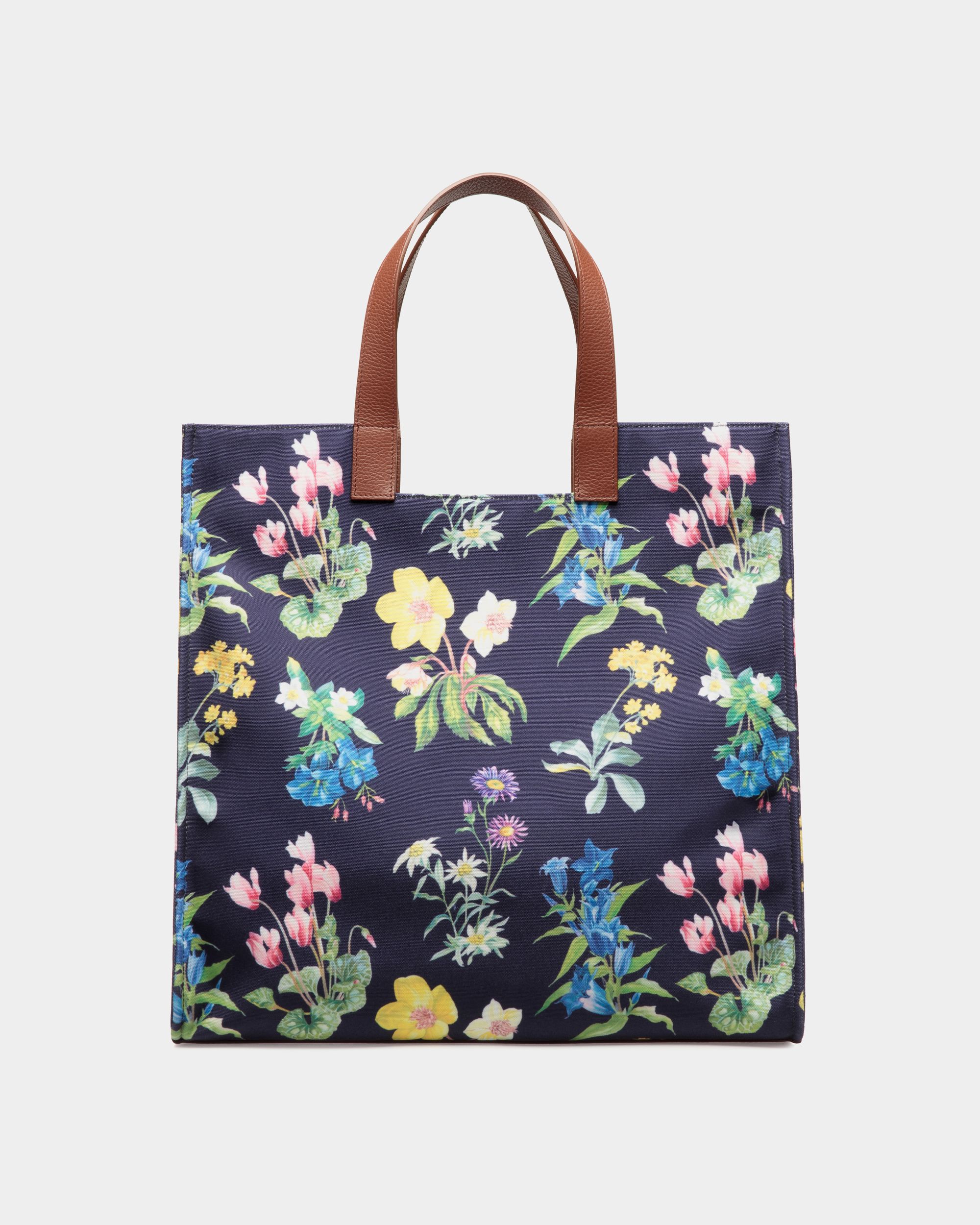 Easy Bally Tote Bag In Mountain Flower Print Canvas And Leather - Women's - Bally - 03