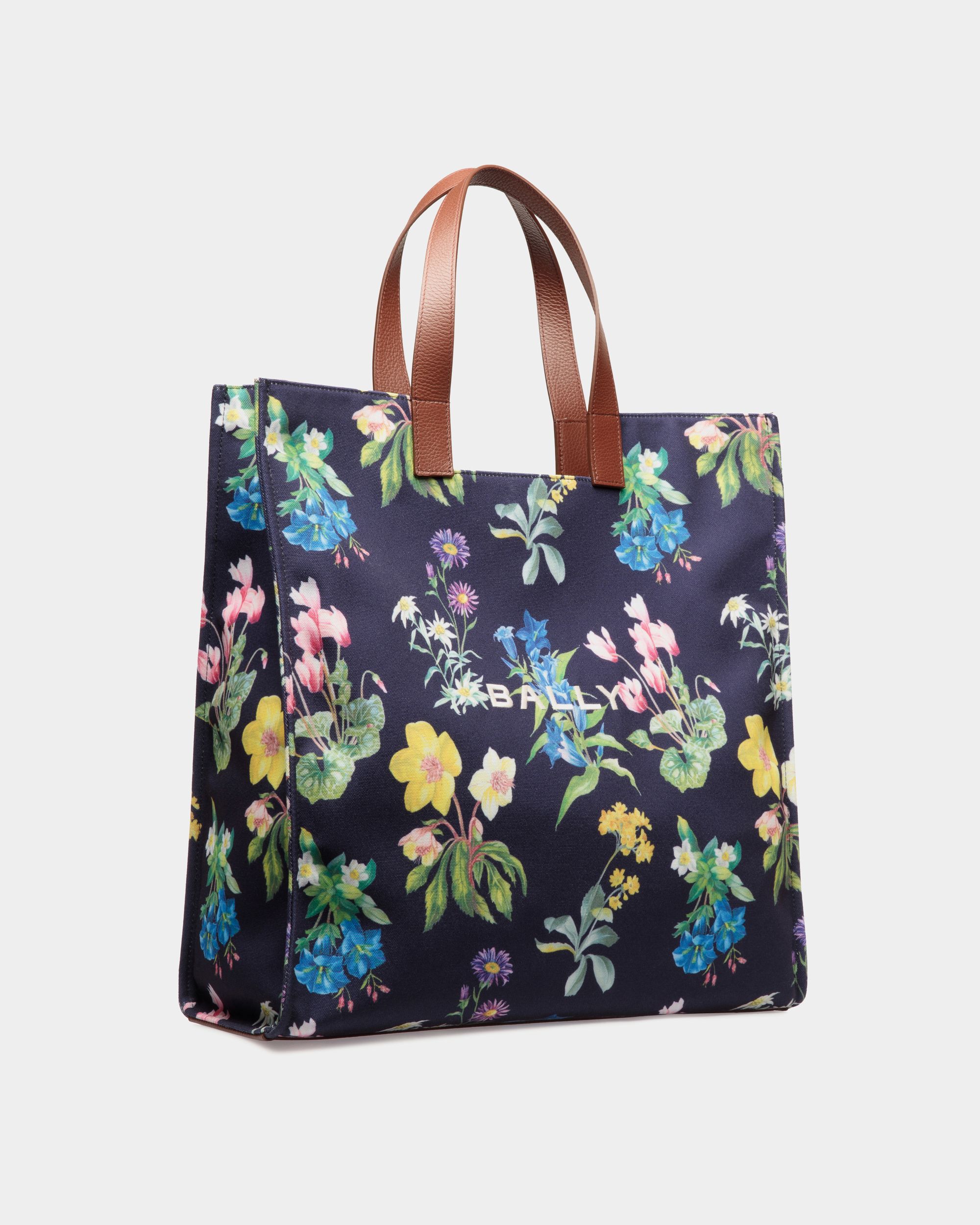 Easy Bally Tote Bag In Mountain Flower Print Canvas And Leather - Women's - Bally - 04