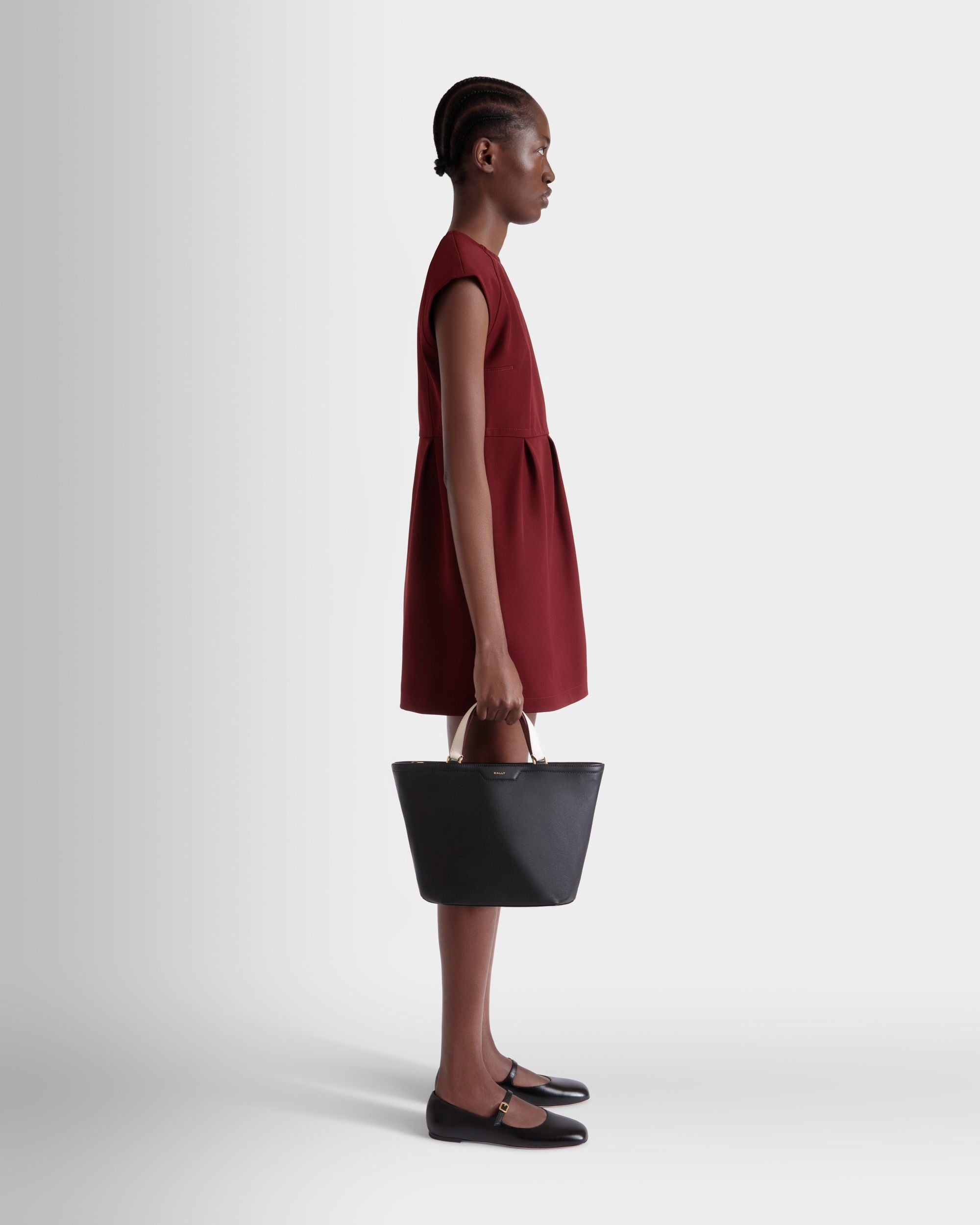Bolso Tote Code Pequeño De Piel Negra - Mujer - Bally - 02