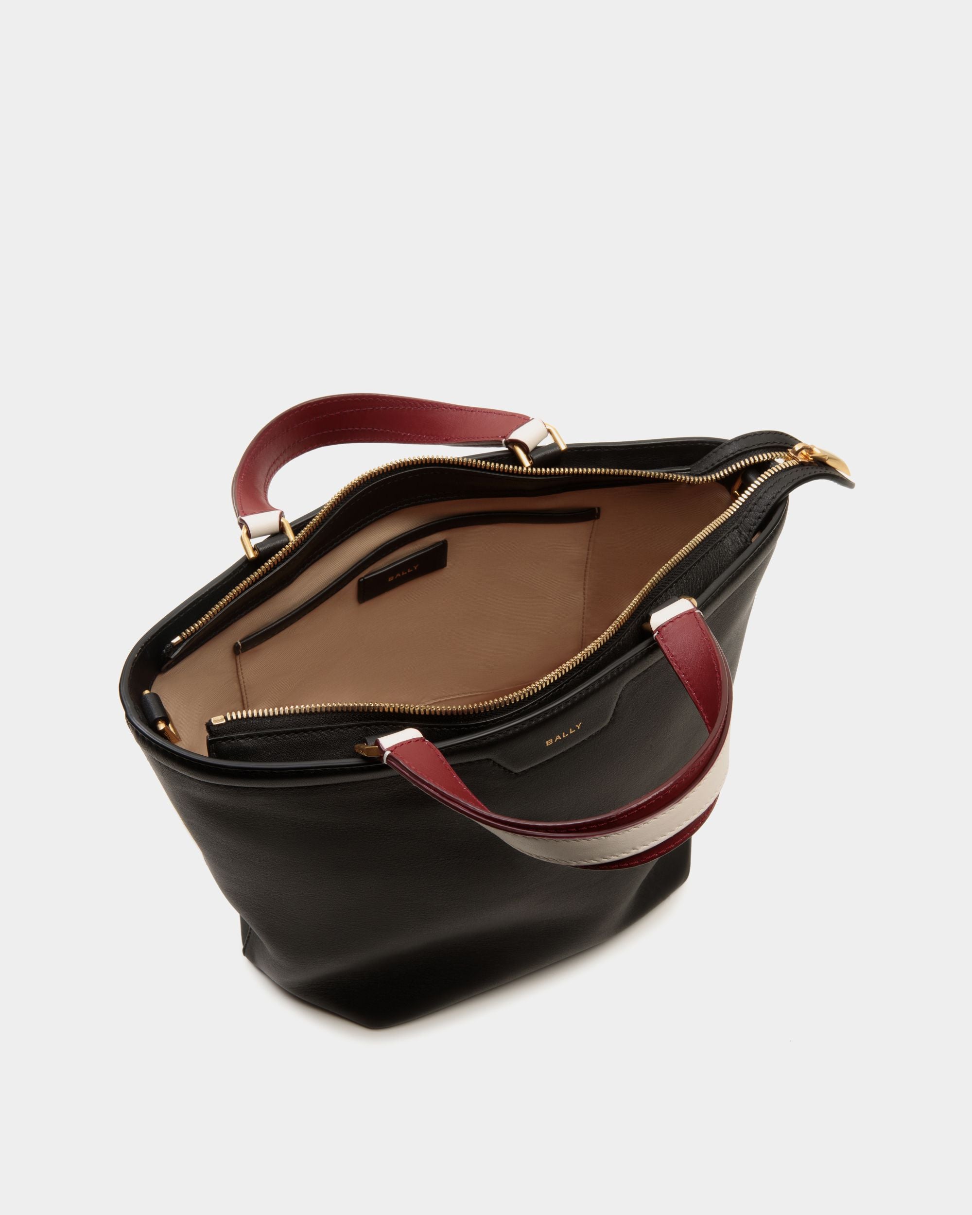 Bolso Tote Code Pequeño De Piel Negra - Mujer - Bally - 05