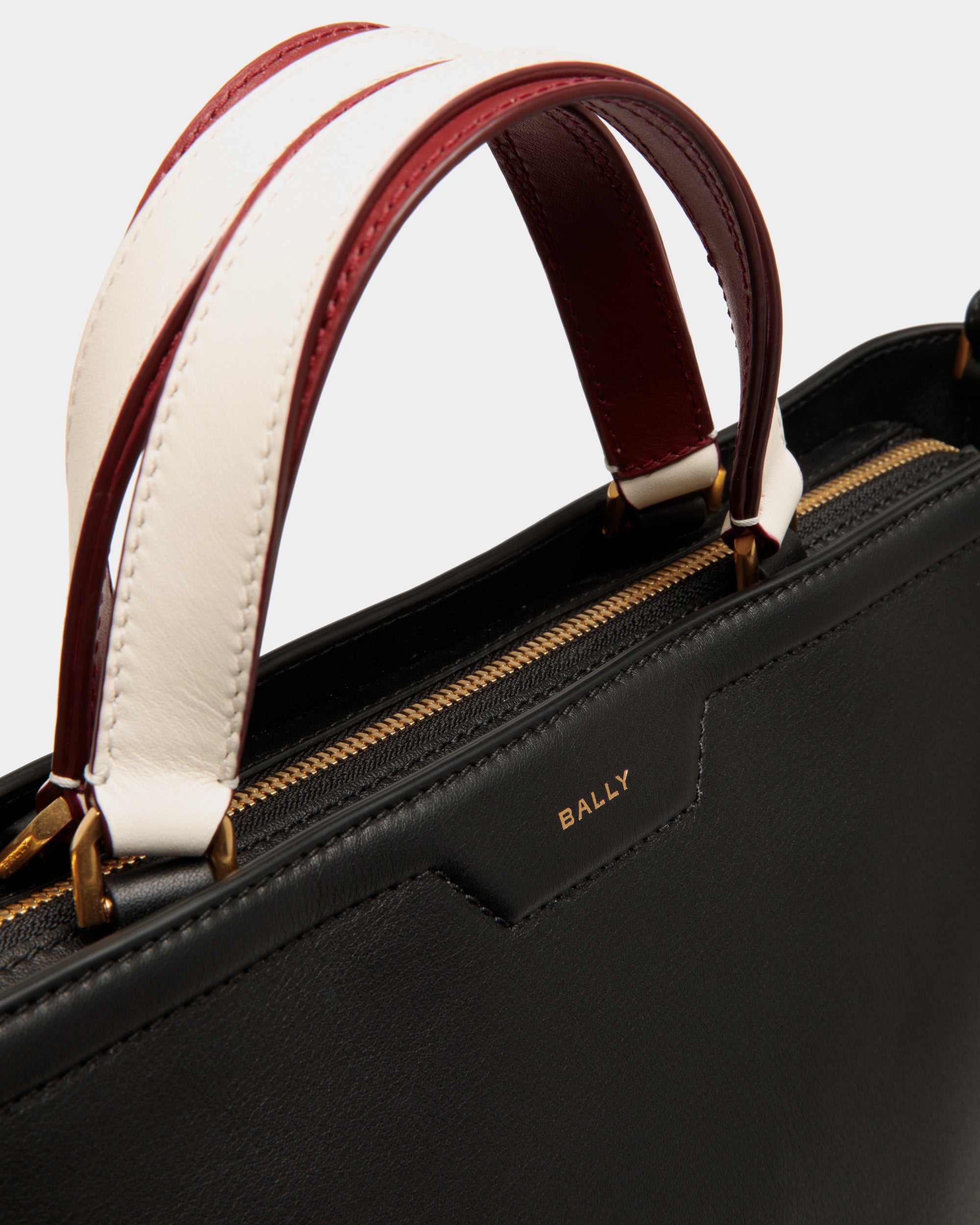 Bolso Tote Code Pequeño De Piel Negra - Mujer - Bally - 06