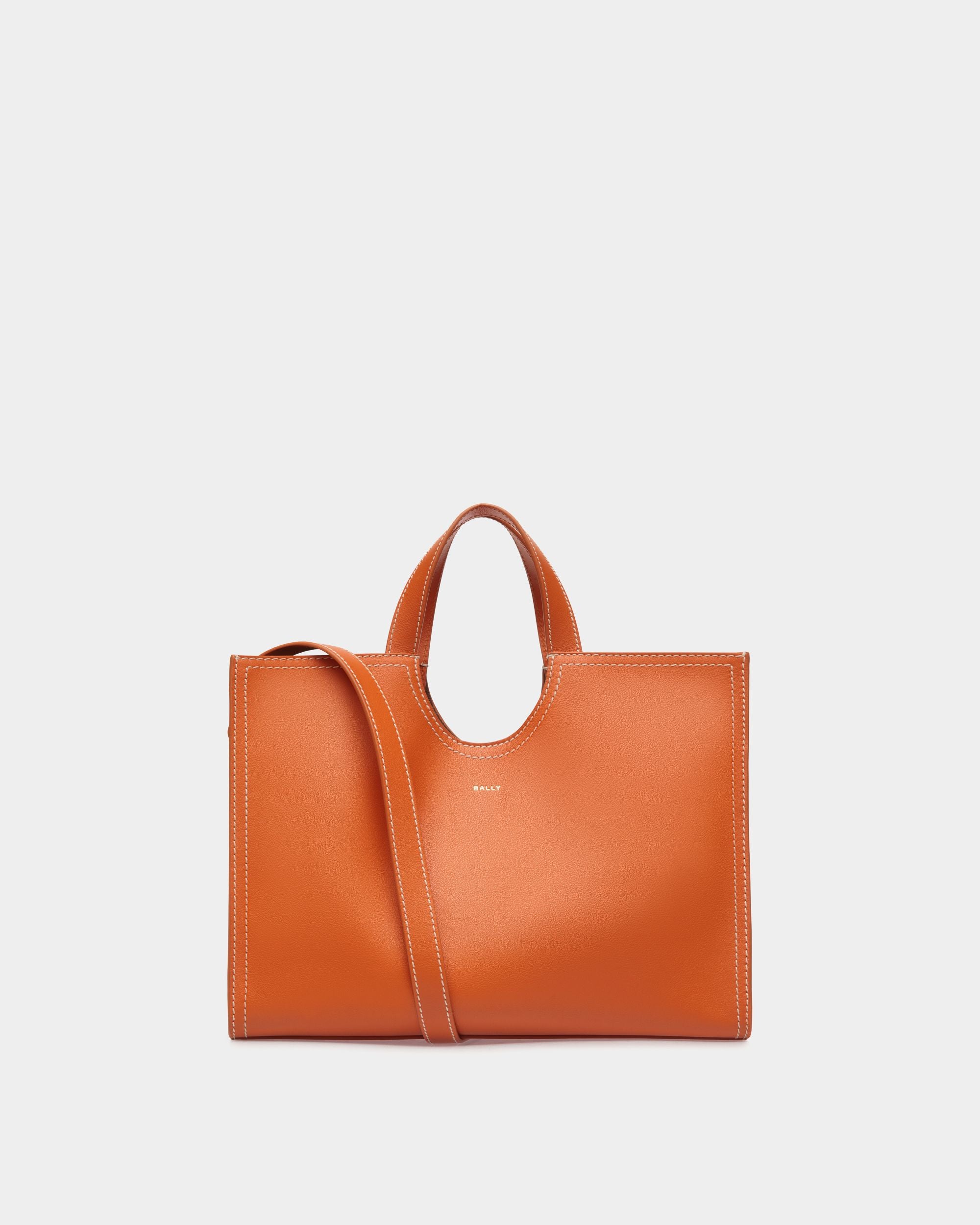 Easy Bally Tote Bag in Koi Orange Leather - Mujer - Bally - 01