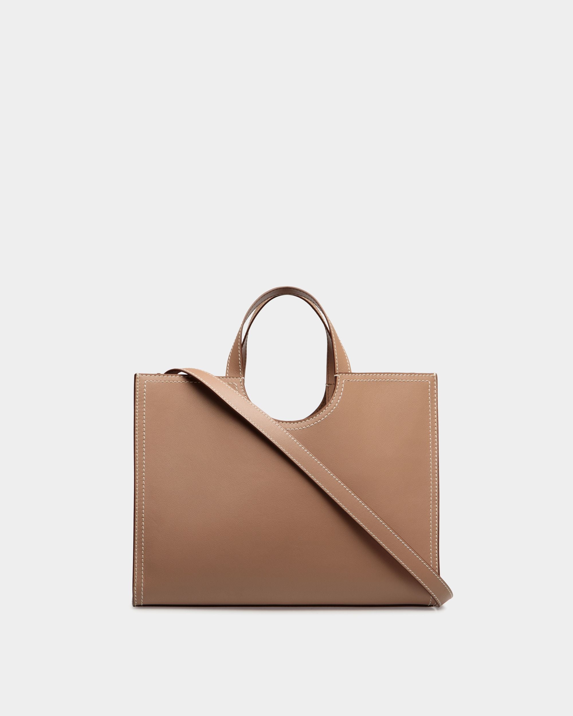 Easy Bally Tote Bag in Praline Beige Leather - Women's - Bally - 03