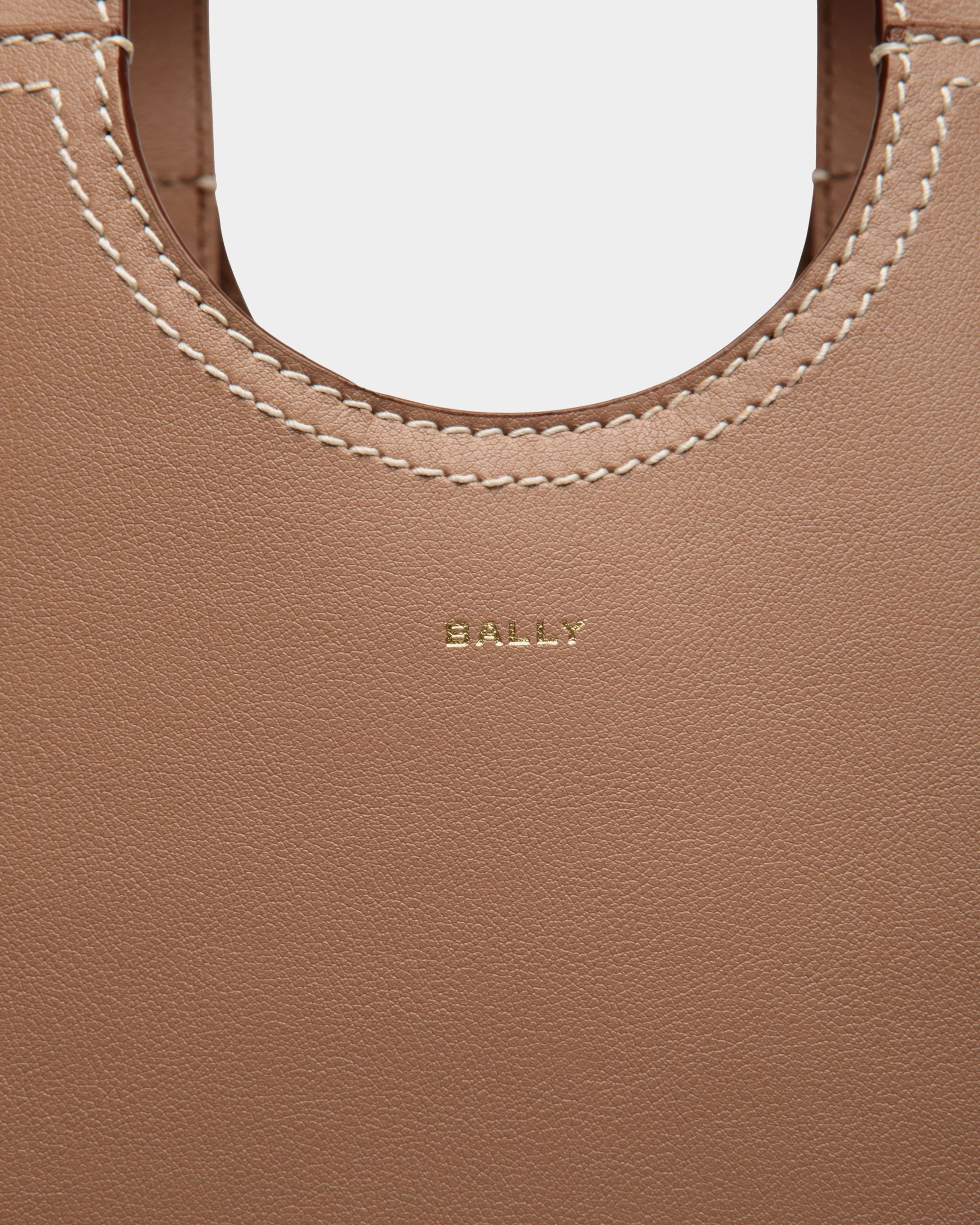 Easy Bally Tote Bag in Praline Beige Leather - Women's - Bally - 06
