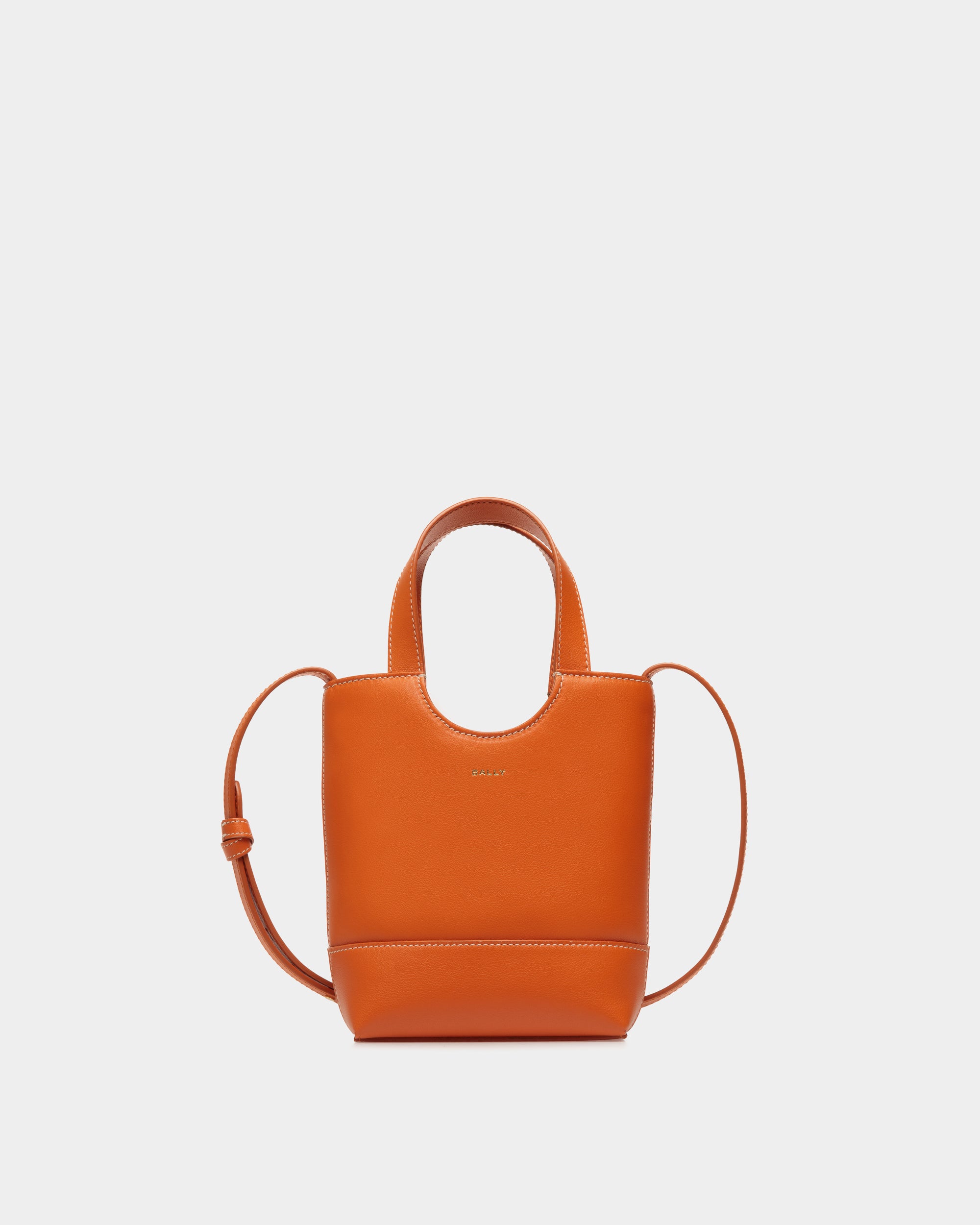 Bolso Tote Pequeño Easy Bally De Piel Koi Orange - Mujer - Bally - 01