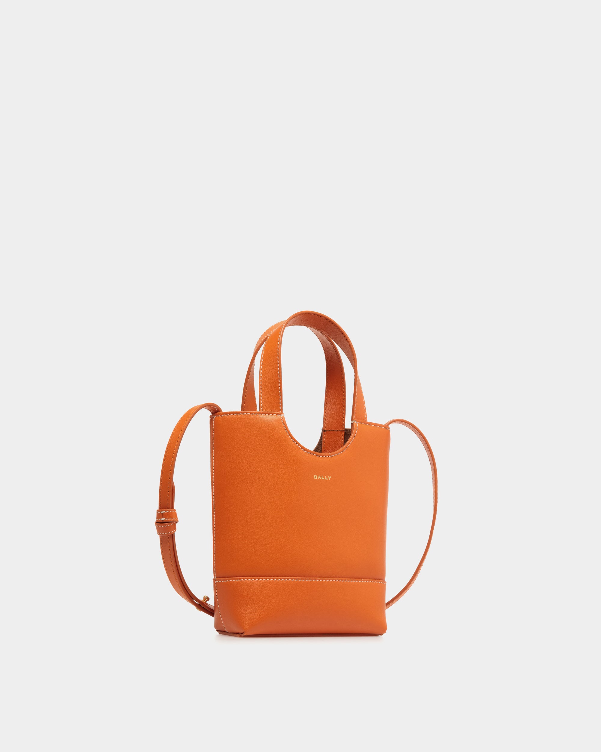Bolso Tote Pequeño Easy Bally De Piel Koi Orange - Mujer - Bally - 03