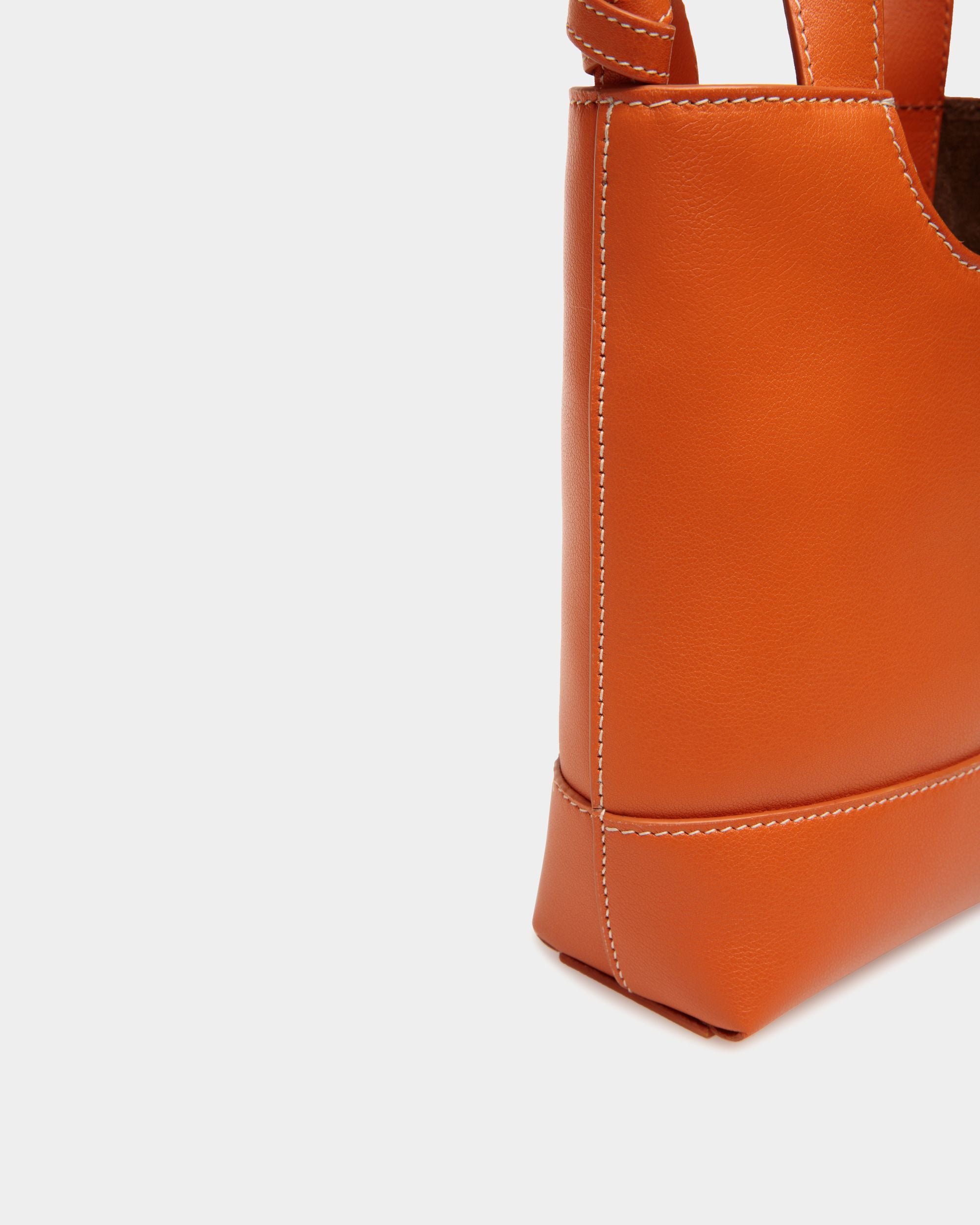 Easy Bally Small Tote Bag in Koi Orange Leather - Women's - Bally - 01