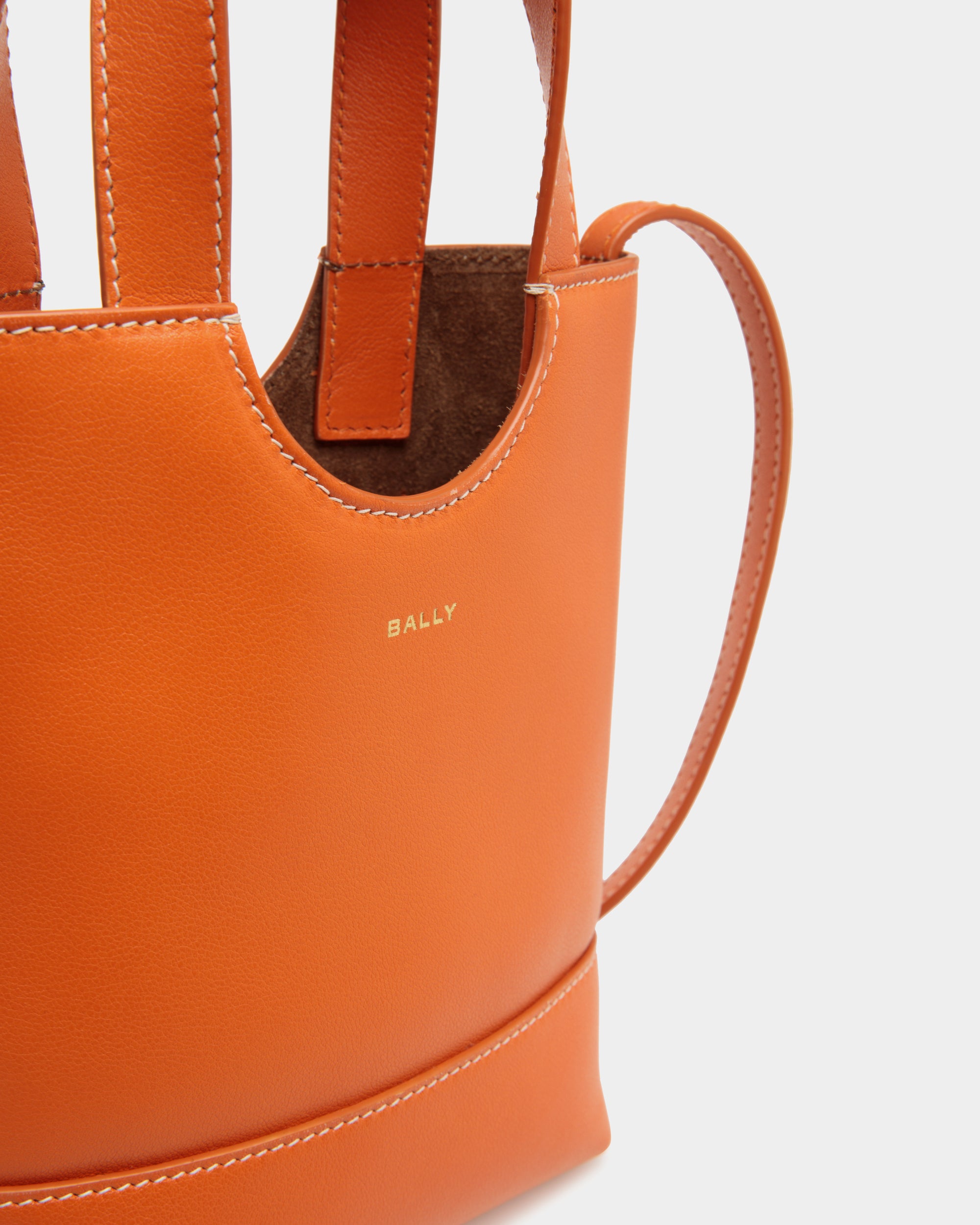 Bolso Tote Pequeño Easy Bally De Piel Koi Orange - Mujer - Bally - 05