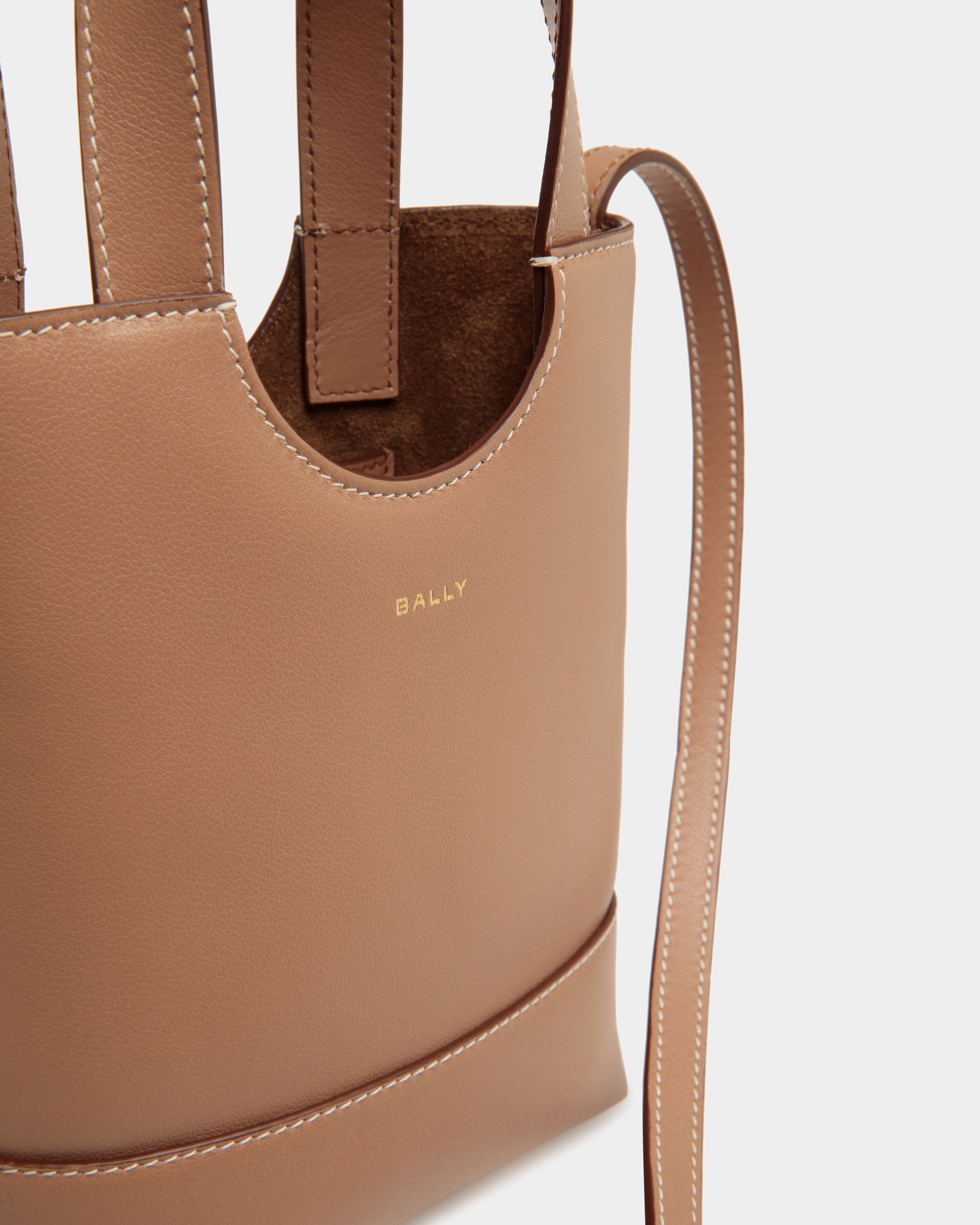 Bolso Tote Pequeño Easy Bally De Piel Praline Beige - Mujer - Bally - 05