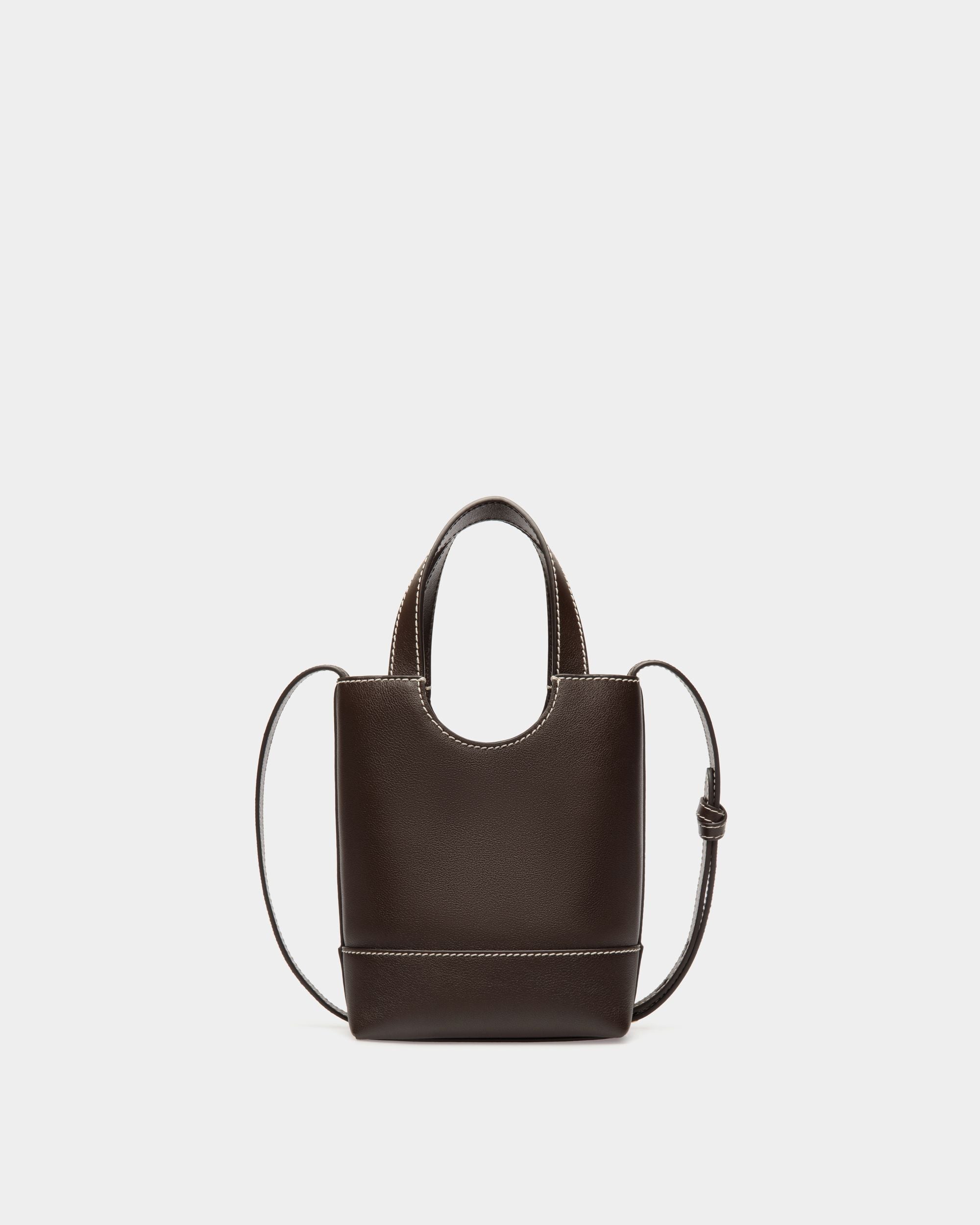 Easy Bally Small Tote Bag in Ebano Leather - Women's - Bally - 02