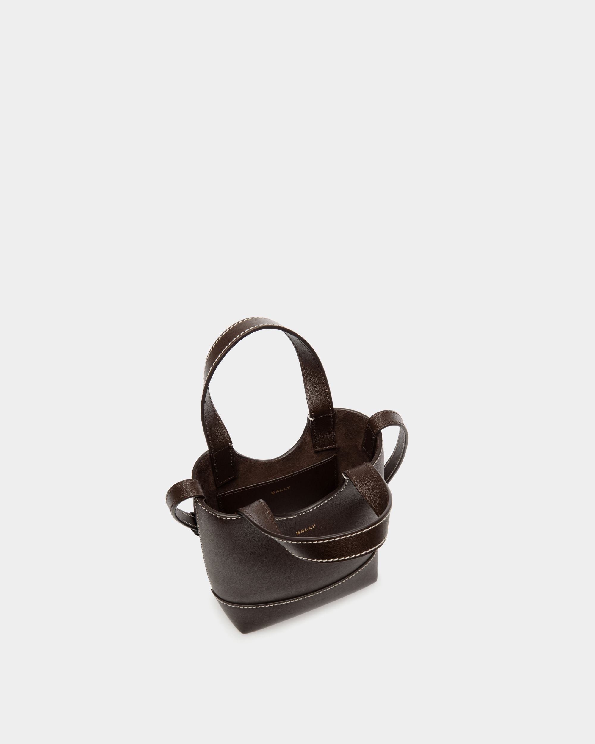 Easy Bally Small Tote Bag in Ebano Leather - Women's - Bally - 04