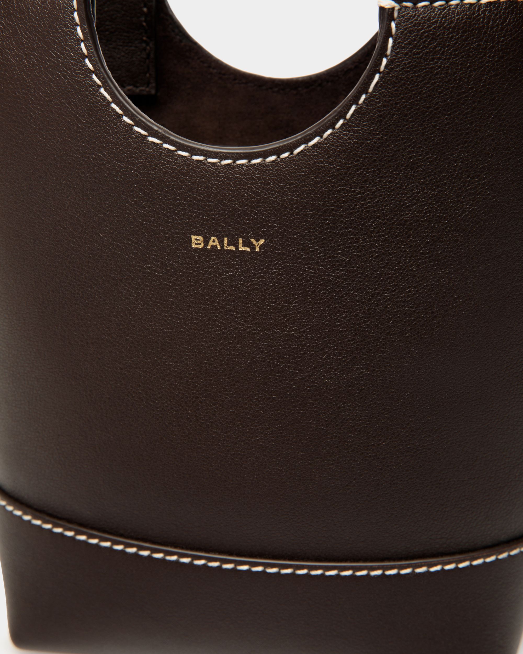 Easy Bally Small Tote Bag in Ebano Leather - Women's - Bally - 05