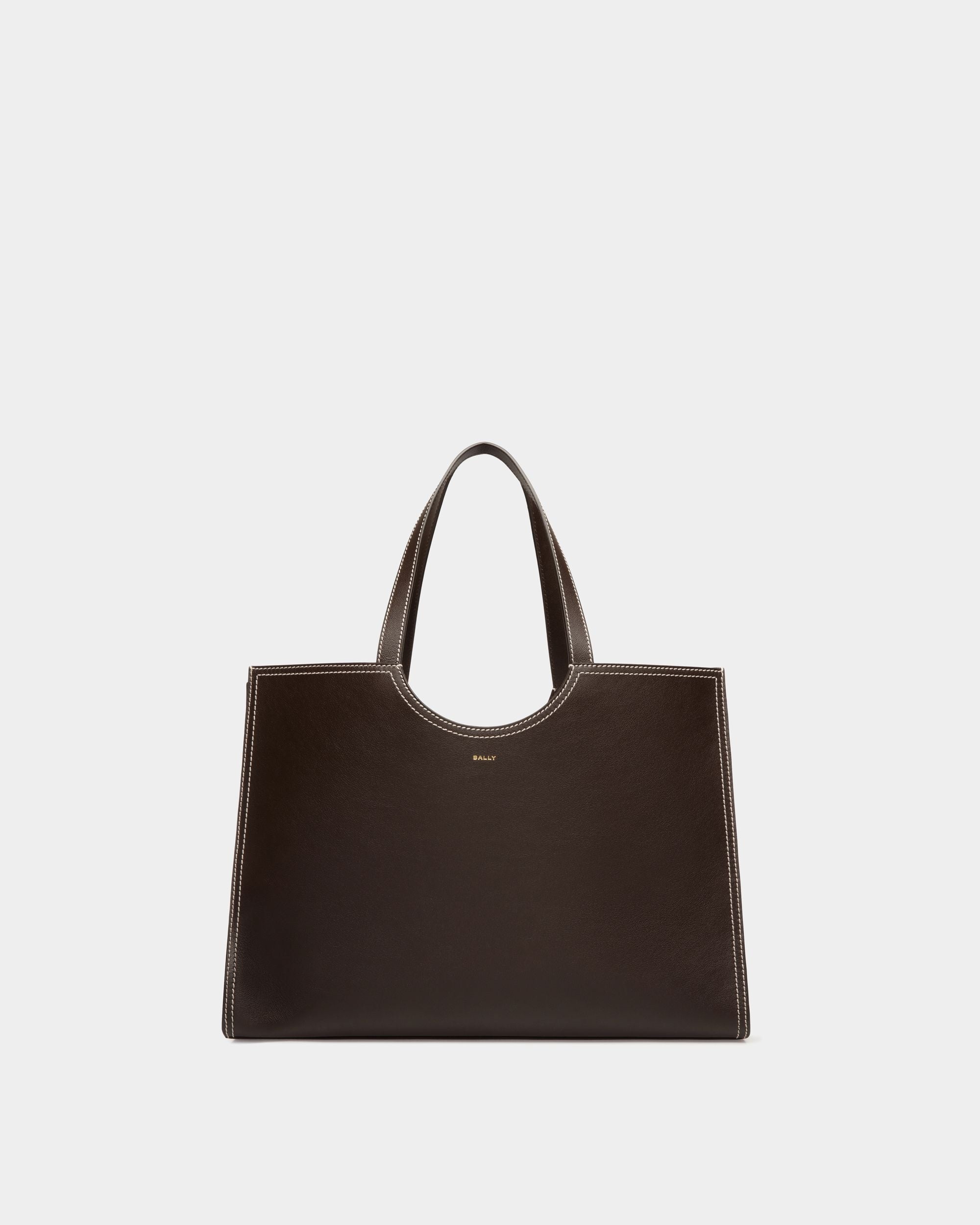 Easy Bally Tote Bag in Ebano Leather - Women's - Bally - 01