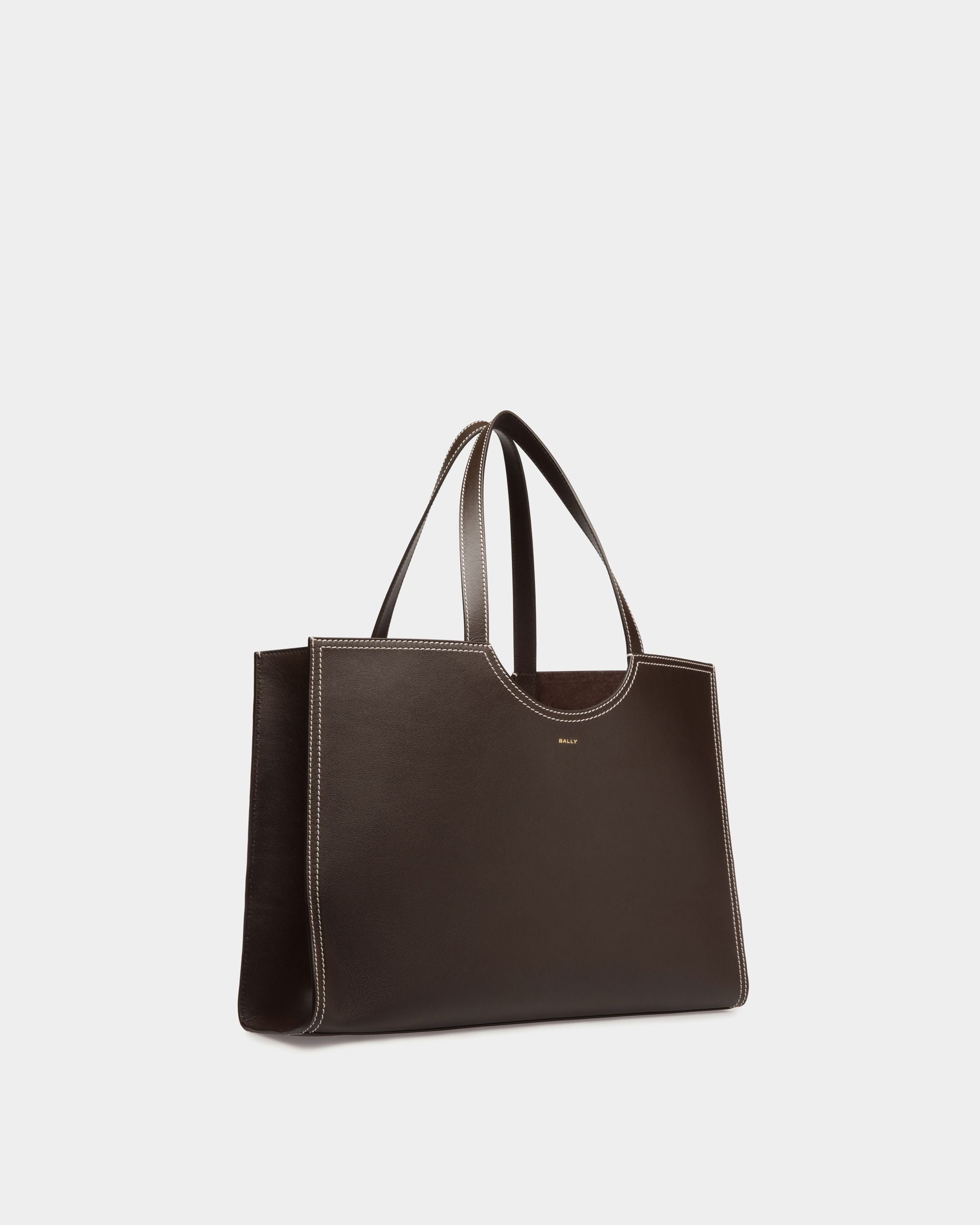 Easy Bally Tote Bag in Ebano Leather - Women's - Bally - 04
