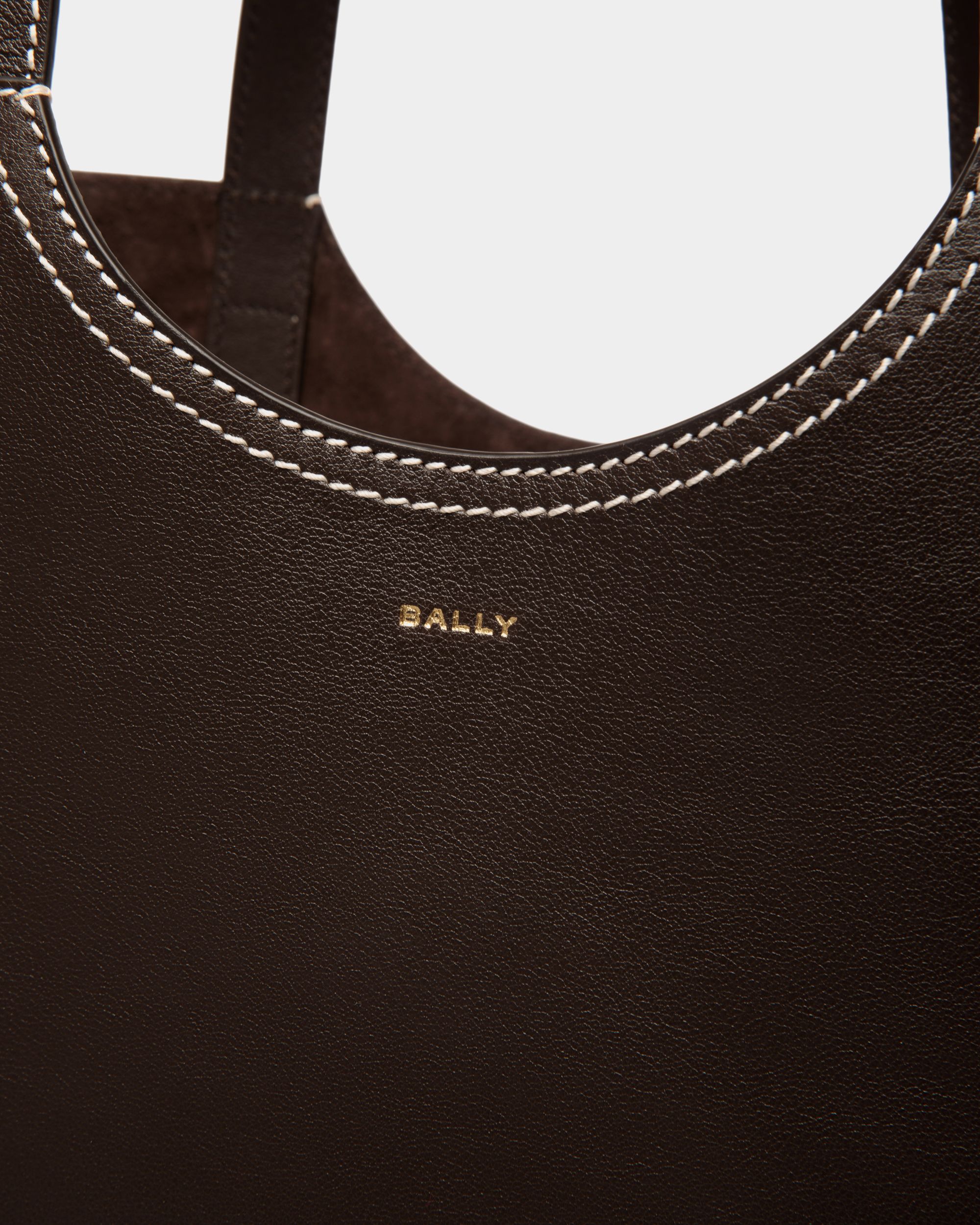 Easy Bally Tote Bag in Ebano Leather - Women's - Bally - 06
