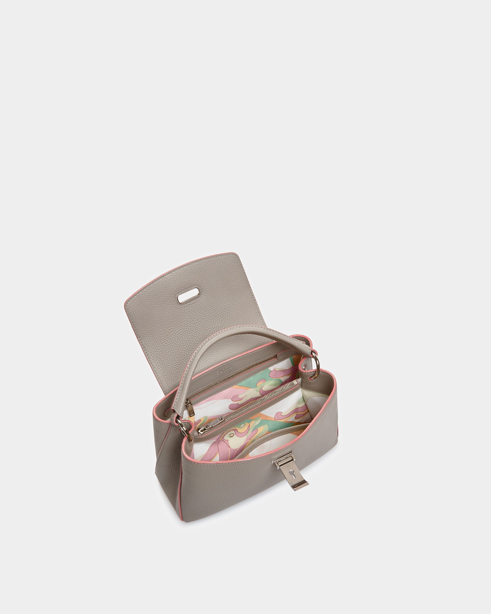 Layka Small Bolso De Mano De Piel Color Piedra - Mujer - Bally - 04