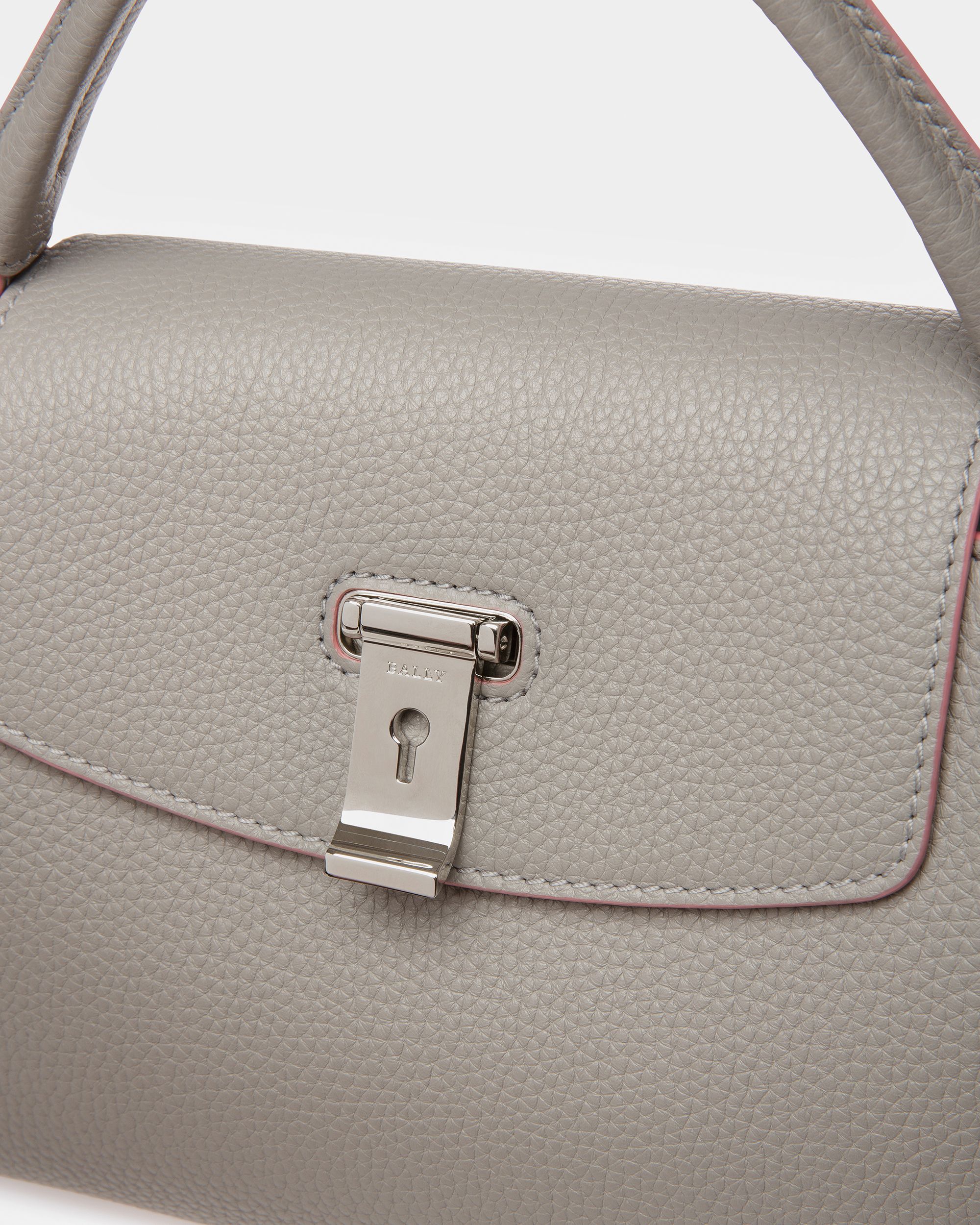 Layka Small Bolso De Mano De Piel Color Piedra - Mujer - Bally - 05