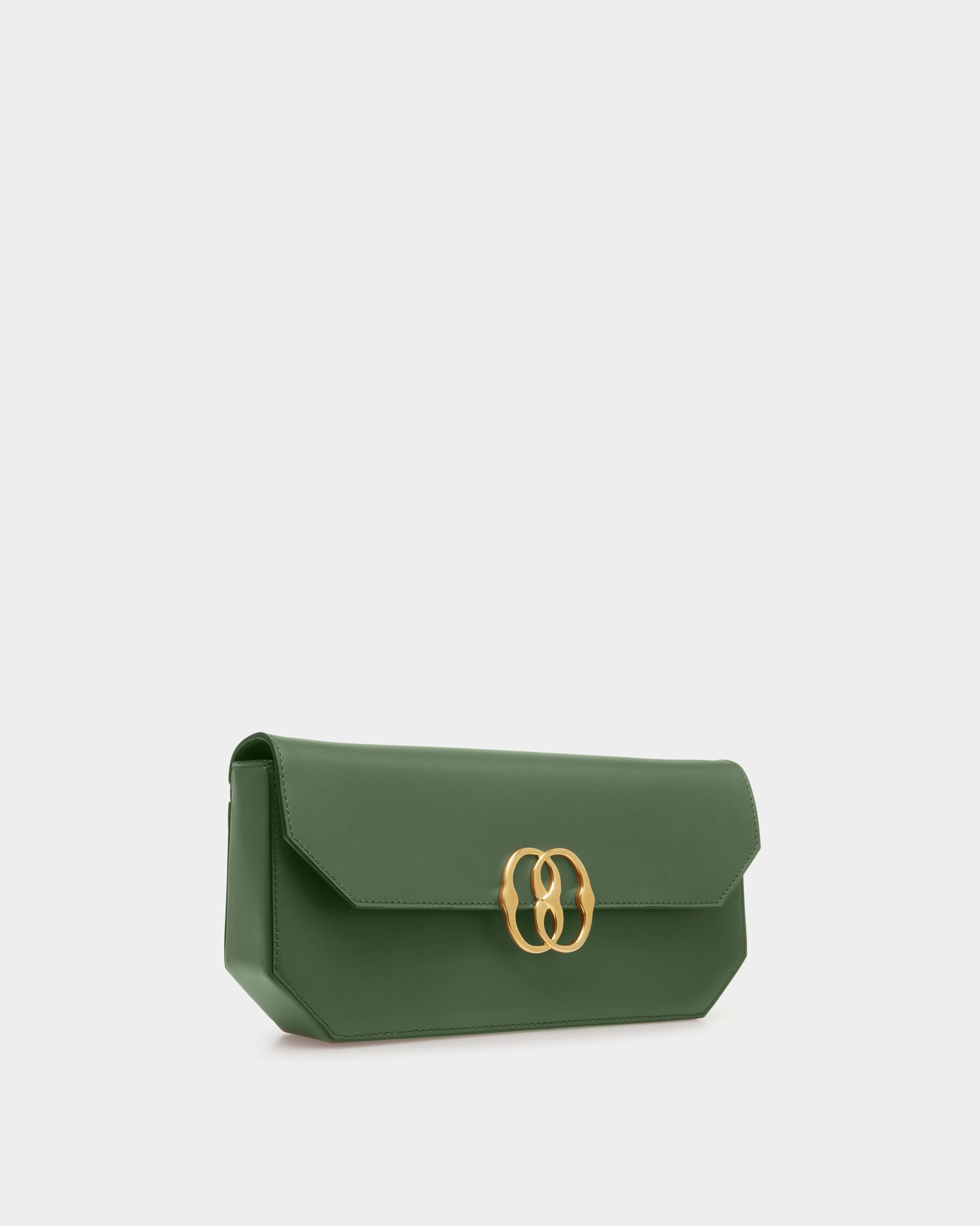 Bolso De Hombro Emblem De Piel En Verde - Mujer - Bally - 03
