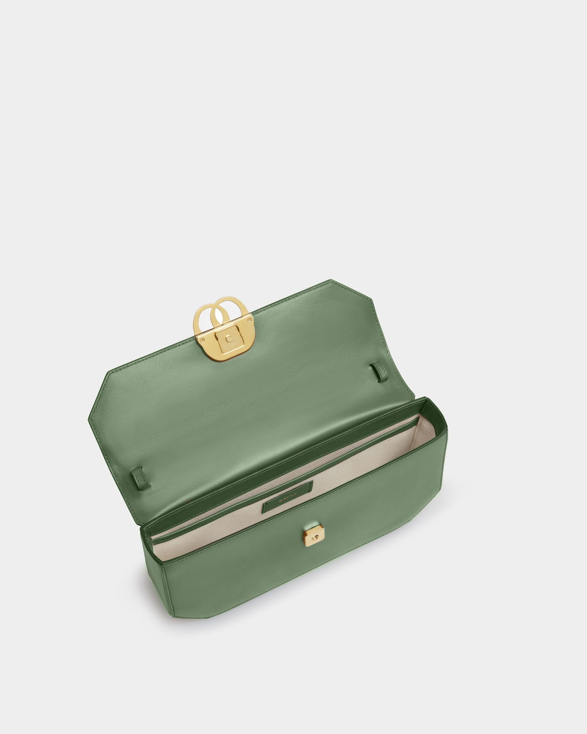 Bolso De Hombro Emblem De Piel En Verde - Mujer - Bally - 04