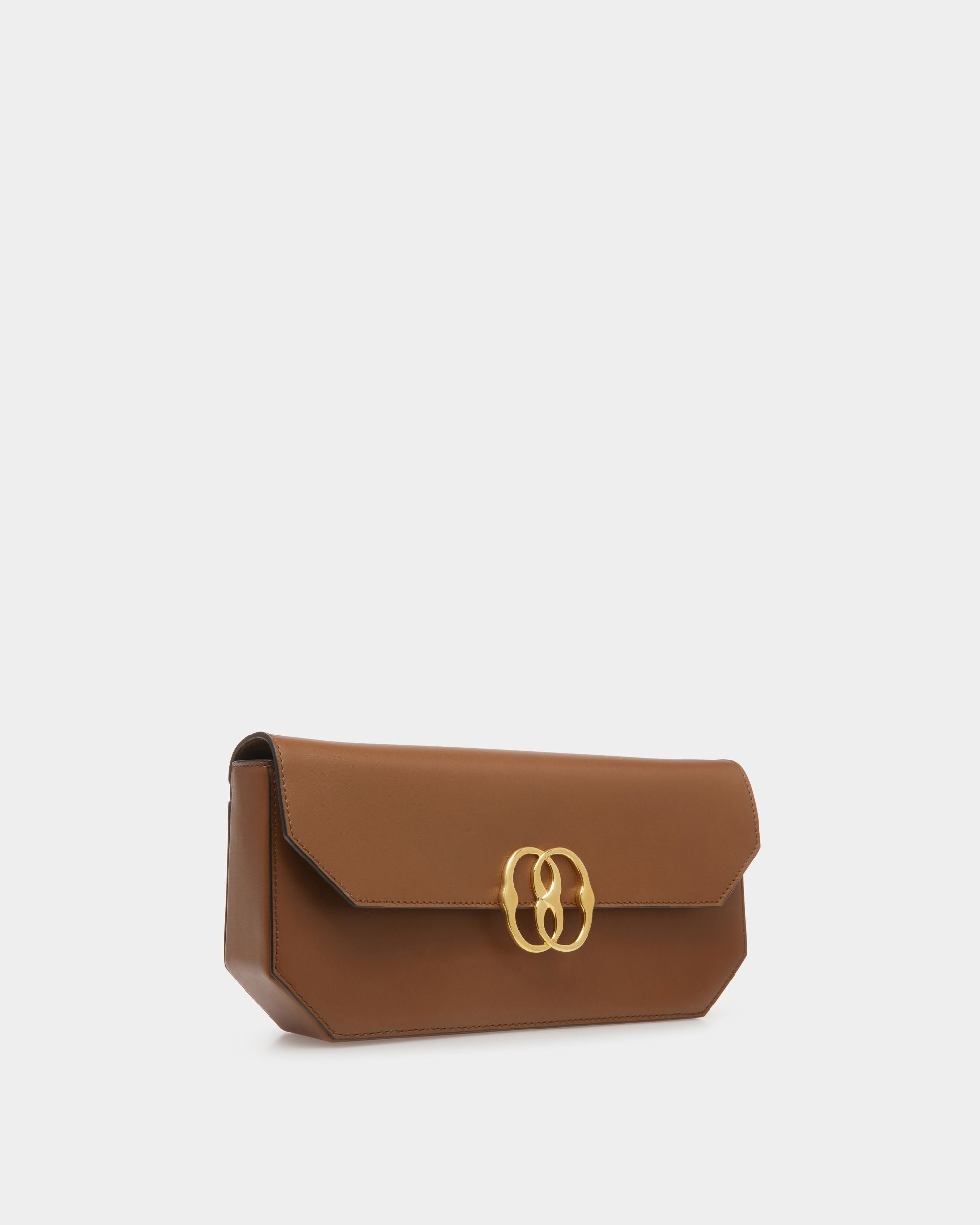 Emblem Shoulder Bag In Brown Leather - Women's - Bally - 03