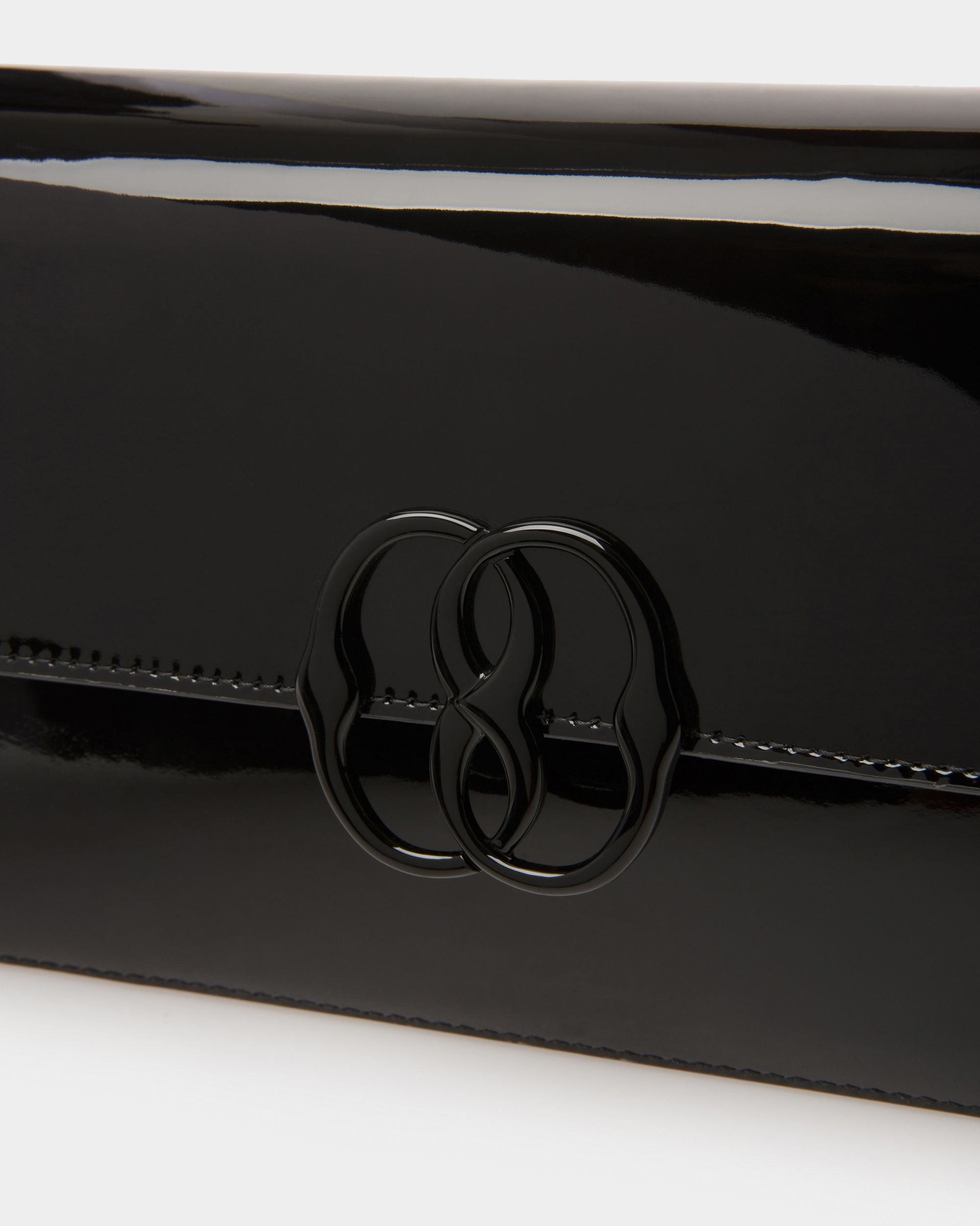 Emblem Shoulder Bag In Black Leather - Women's - Bally - 06