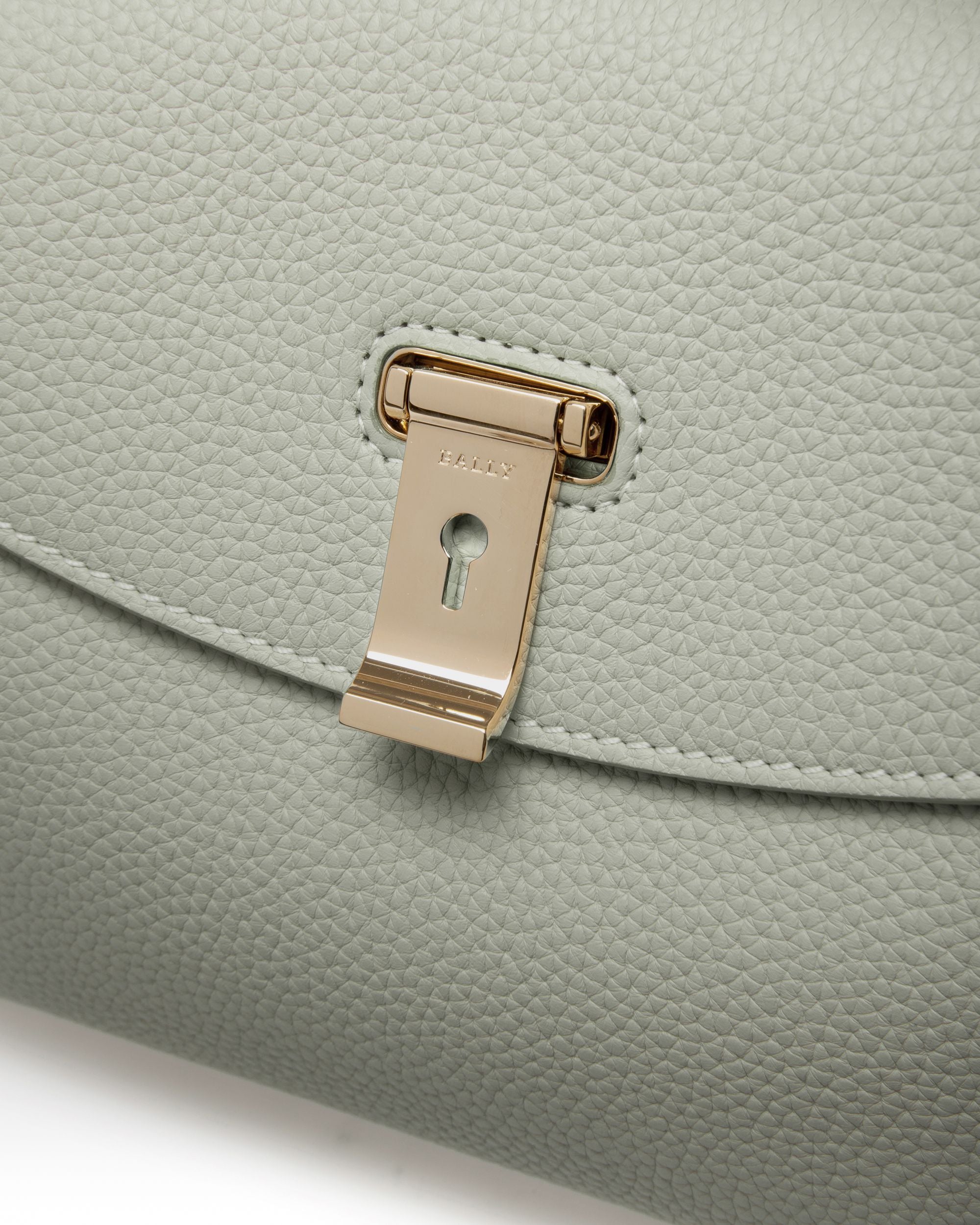 Layka Small Bolso De Mano Con Asa Superior En Piel De Color Azul Claro - Mujer - Bally - 05