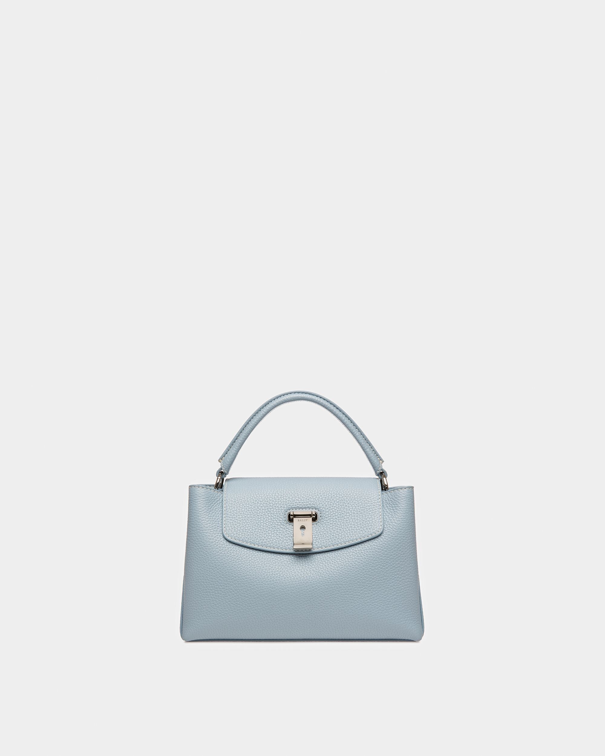 Layka Small Leather Top Handle Purse In Light Blue - Women's - Bally - 01