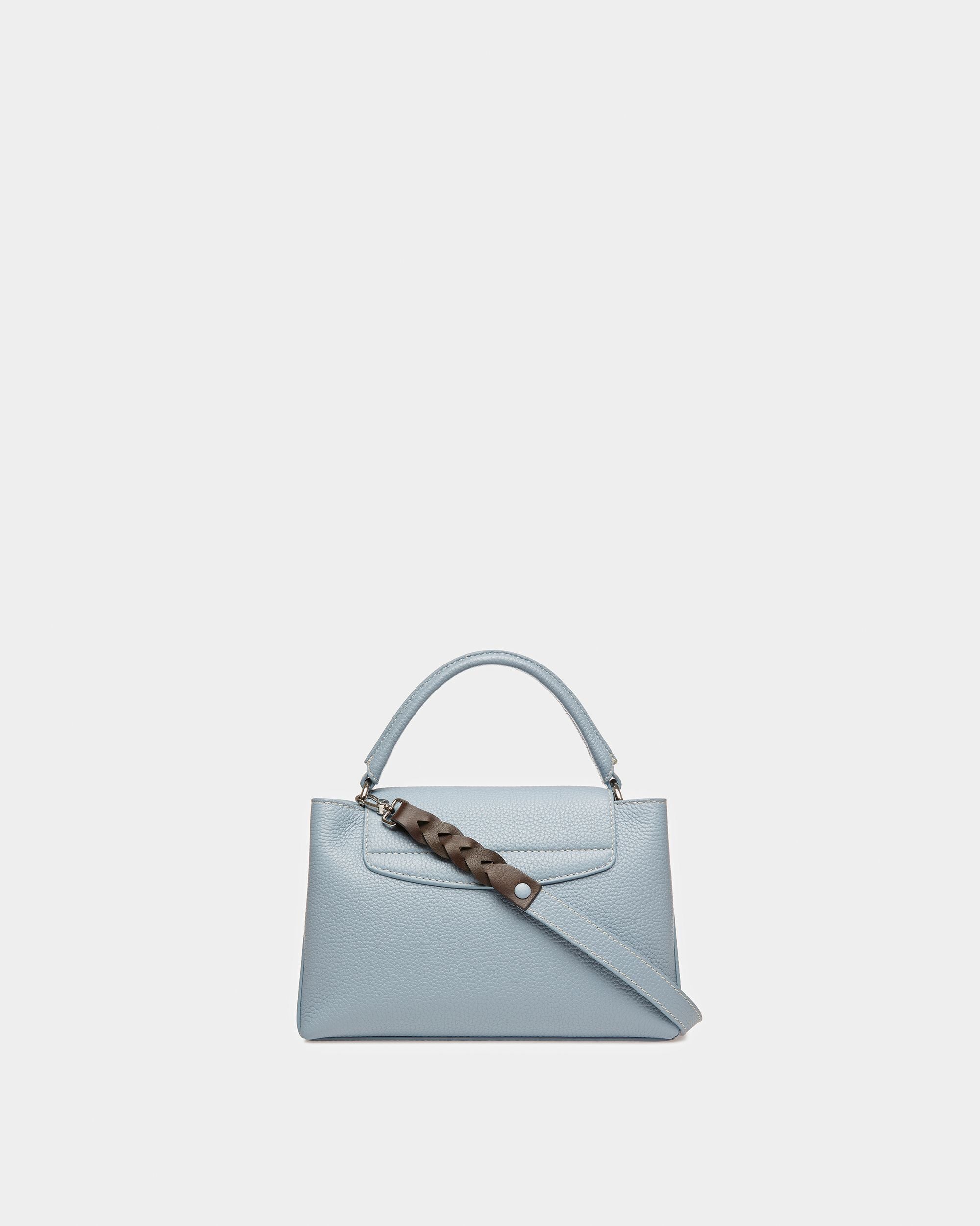 Layka Small Leather Top Handle Purse In Light Blue - Women's - Bally - 02
