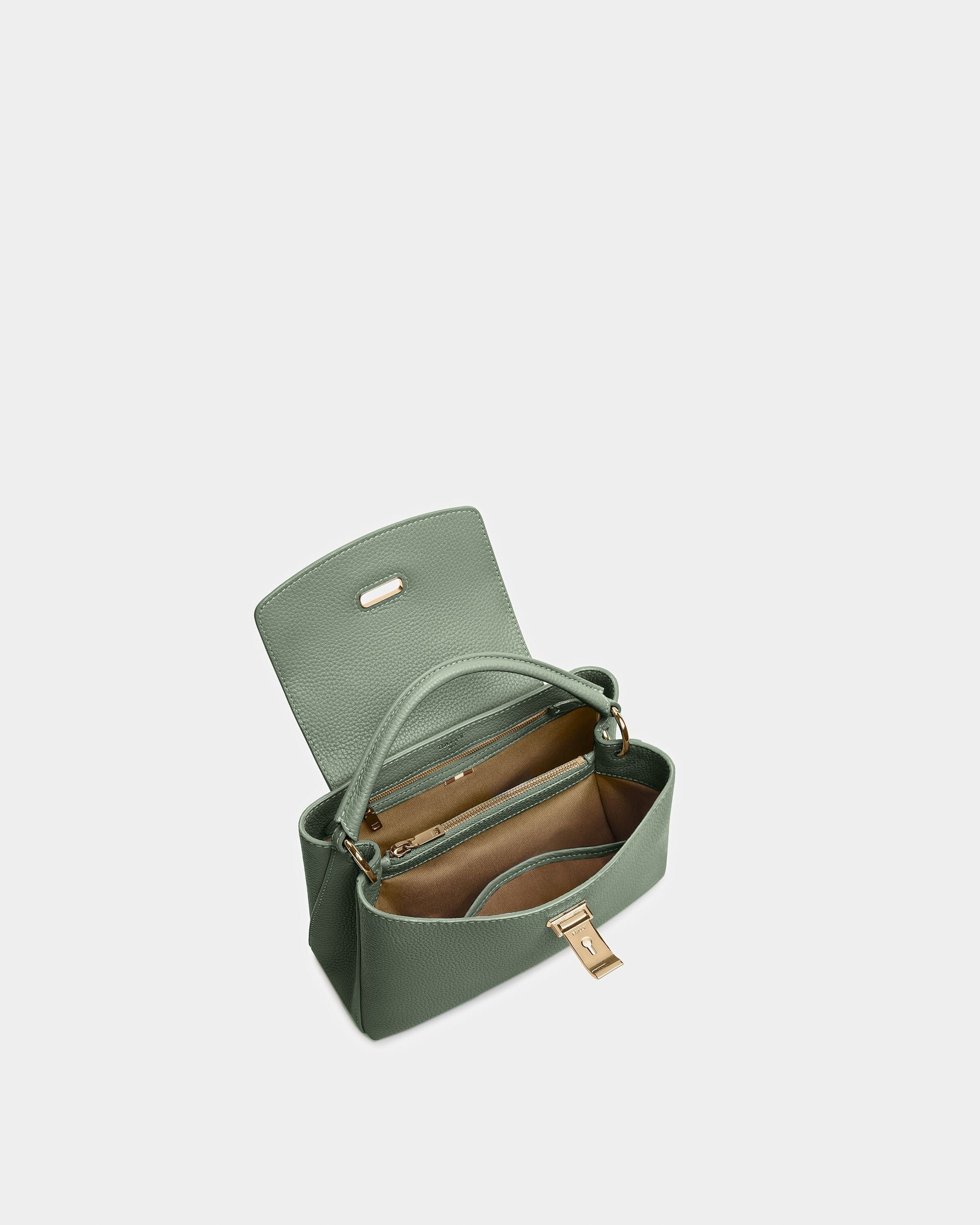 Layka Small Bolso De Mano De Piel En Salvia - Mujer - Bally - 02