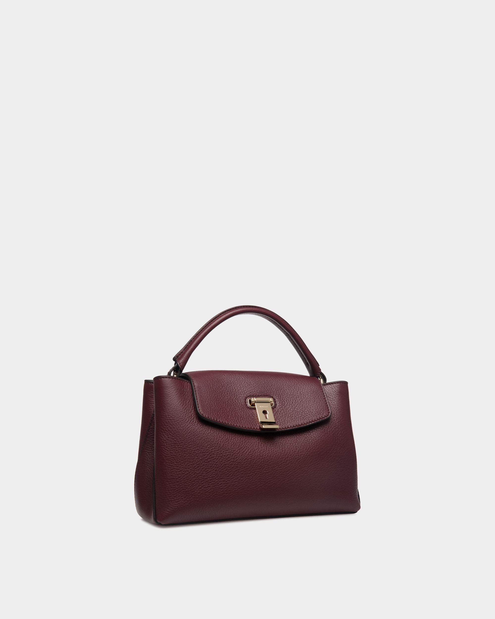 Lock Me Small Top Handle Bag In Andorra Grained Leather - Women's - Bally - 04