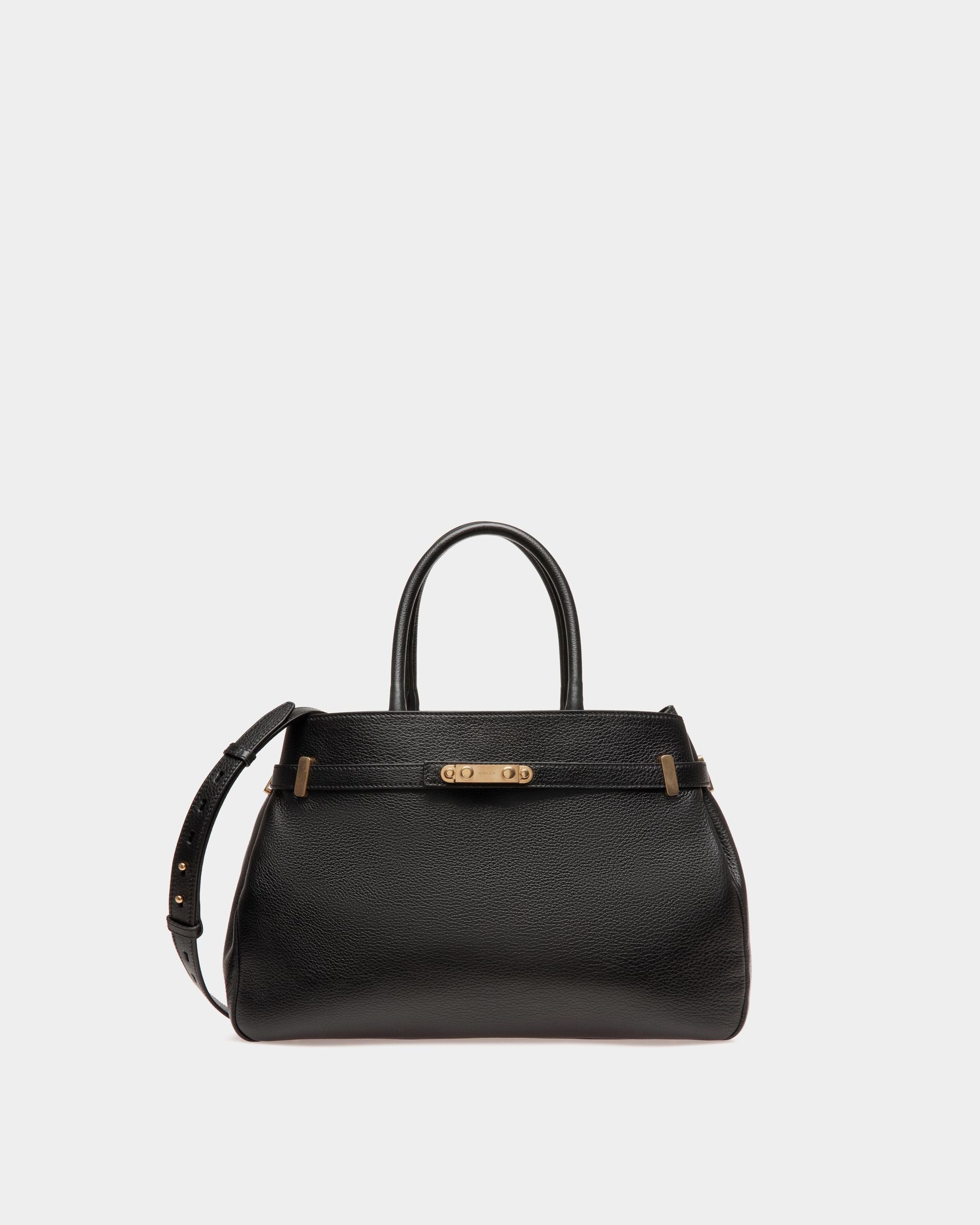 Bolso Tote Carriage De Piel Color Negro - Mujer - Bally - 01