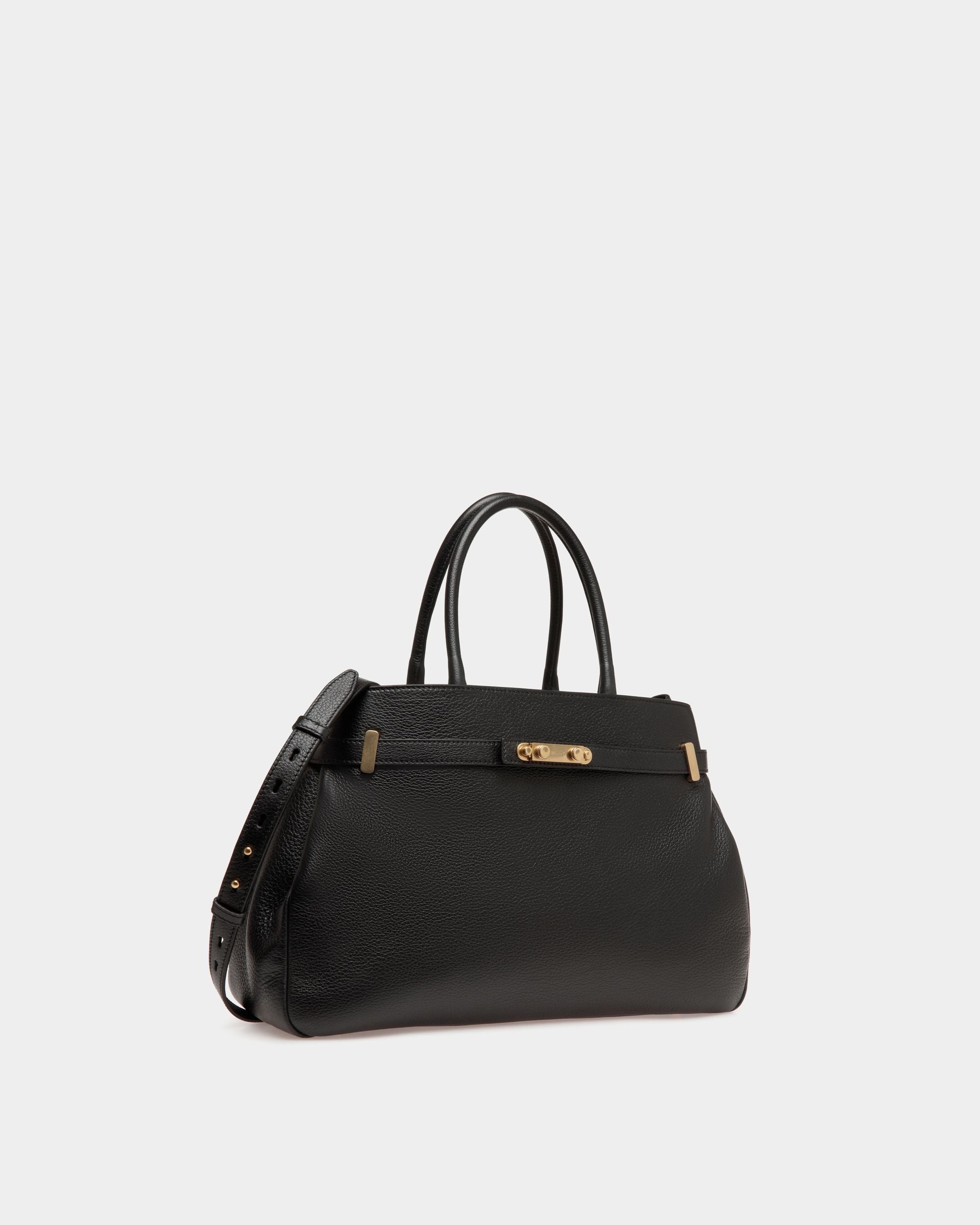 Bolso Tote Carriage De Piel Color Negro - Mujer - Bally - 03