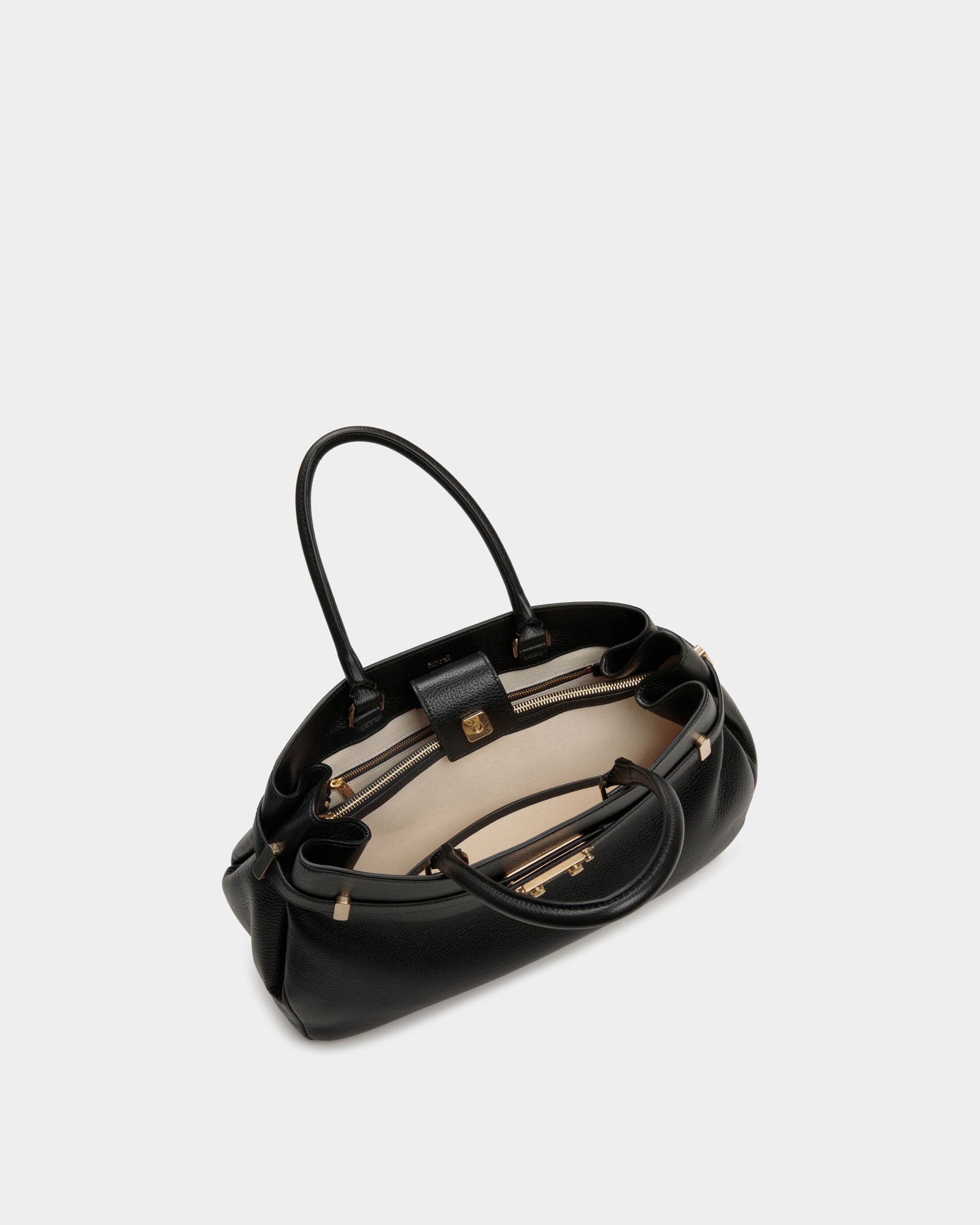 Bolso Tote Carriage De Piel Color Negro - Mujer - Bally - 04