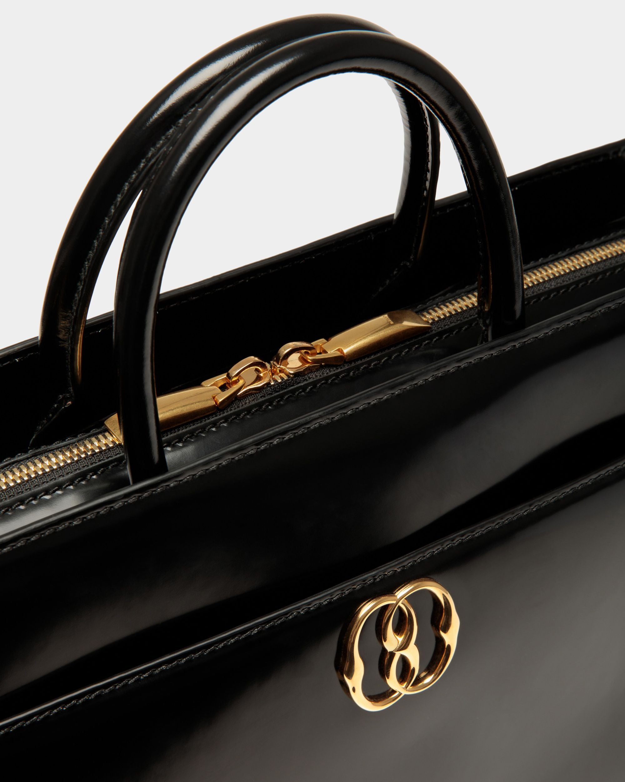 Bolso Tote Emblem De Piel Negra - Mujer - Bally - 06